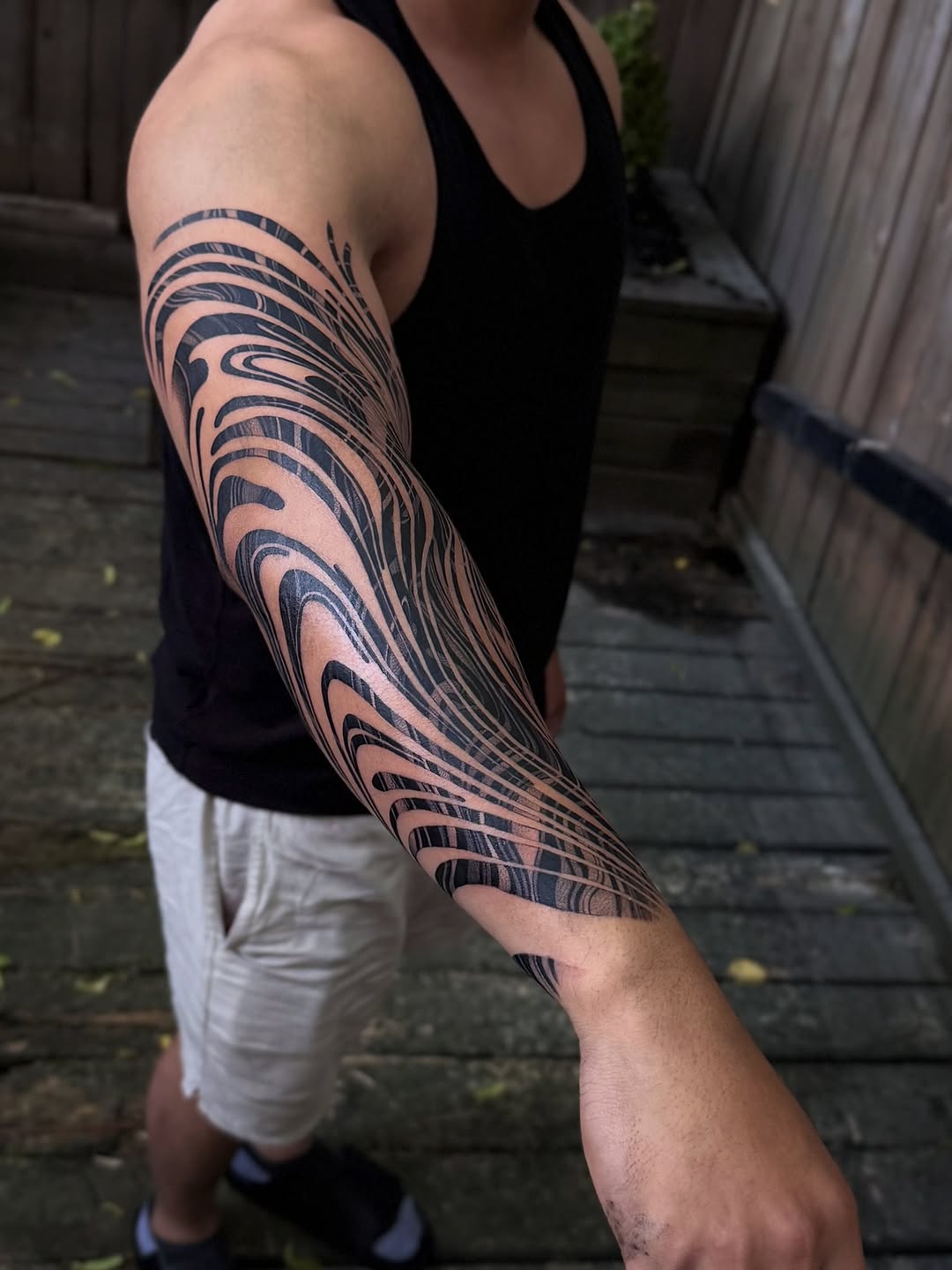 Tattoo by @voldblk — blackwork, geometric