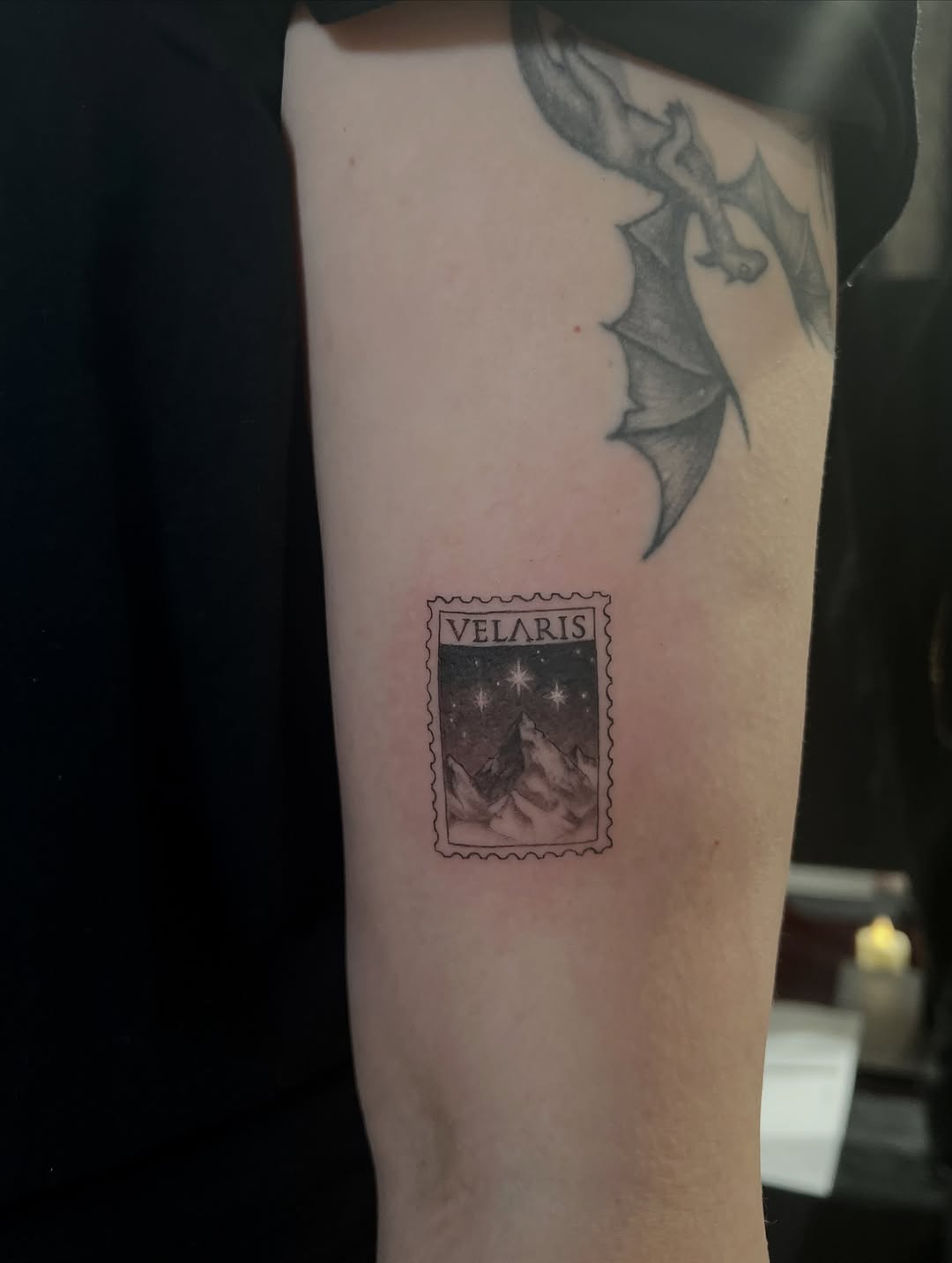 Tattoo by @zombiecattats — fine_line, black_and_grey