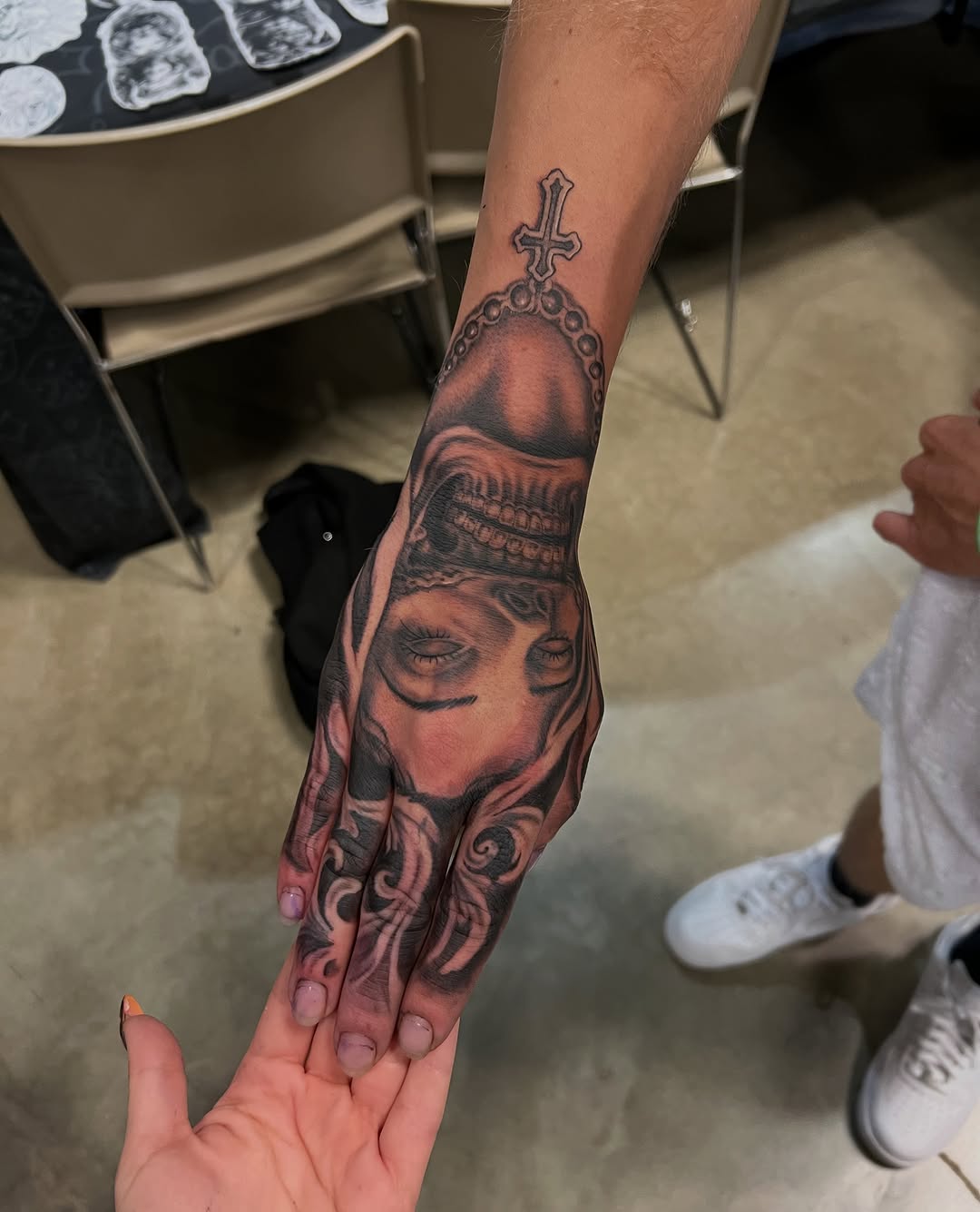 Tattoo by @xxreigh — black_and_grey, realism