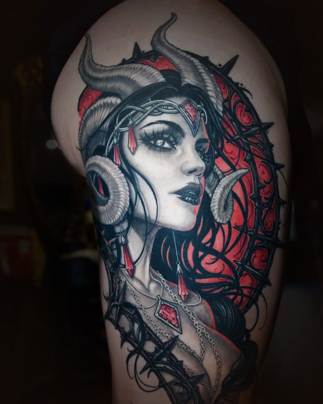 Tattoo by @nikkisimpsontattoos โ dark_realism, trash_polka