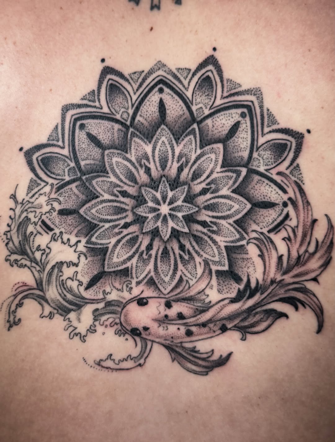 Tattoo by @cristenaro.tattooer — dotwork, ornamental