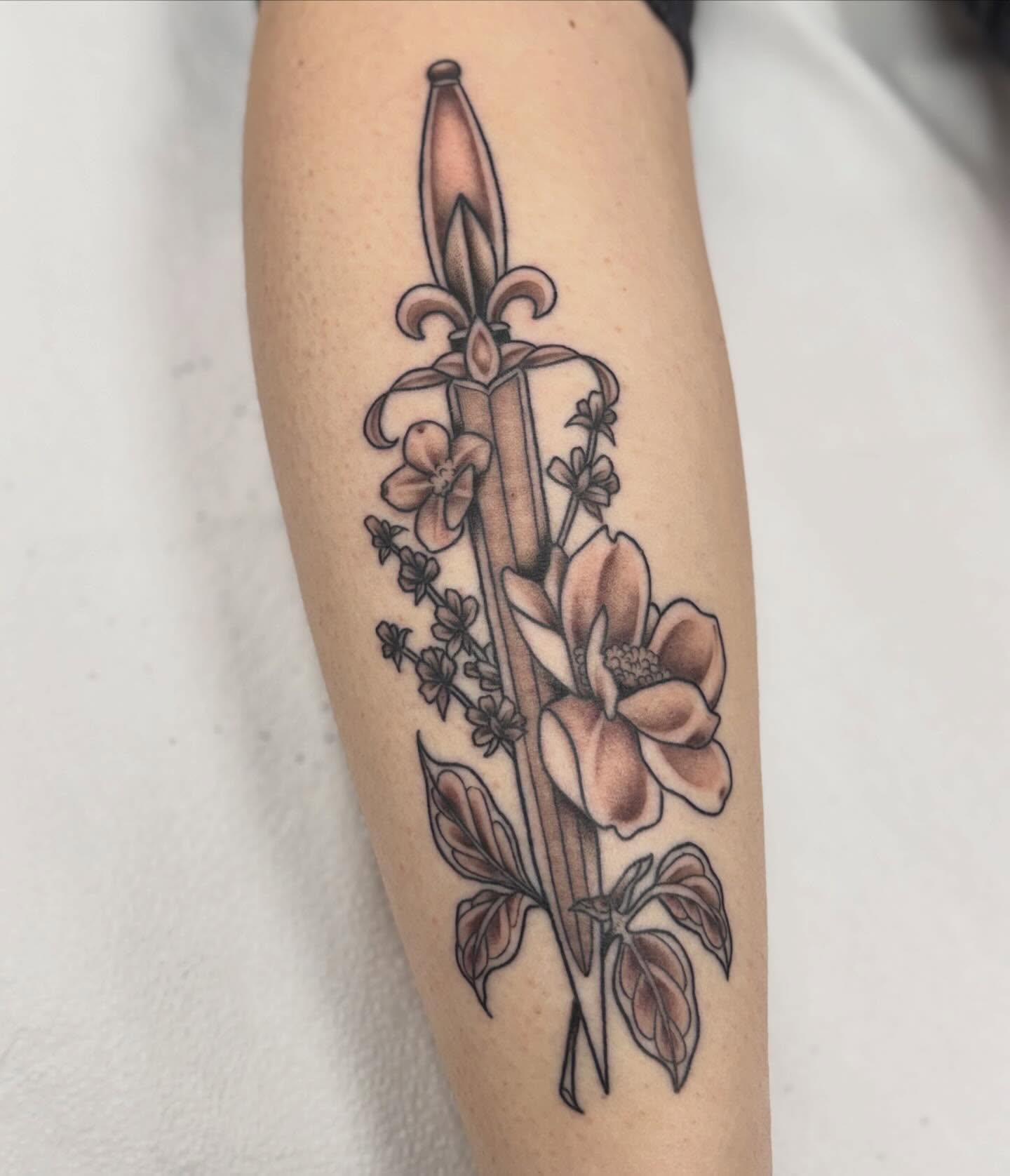 Tattoo by @luckyloutattoos — black_and_grey