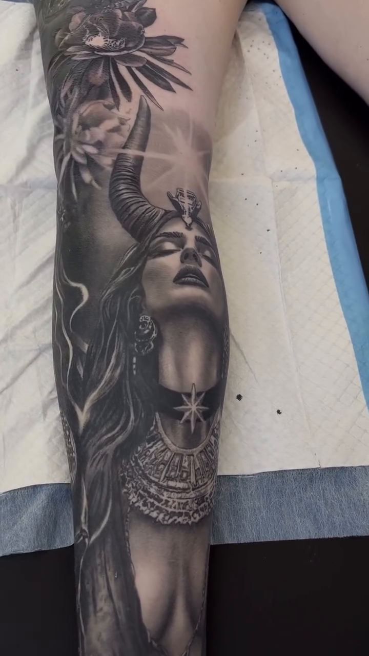 Tattoo by @travischick_art — realism, black_and_grey
