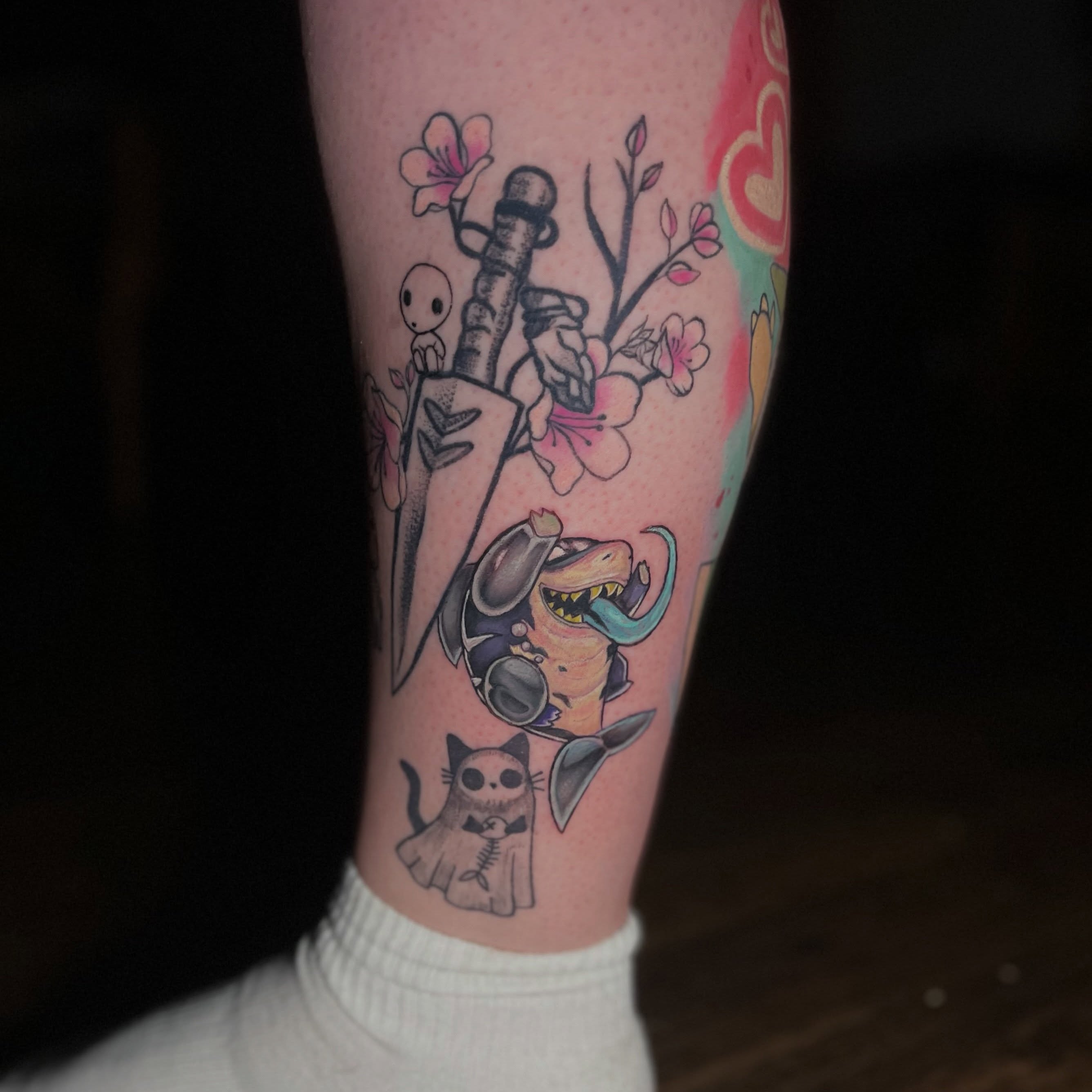 Tattoo by @ktronink — dotwork, anime