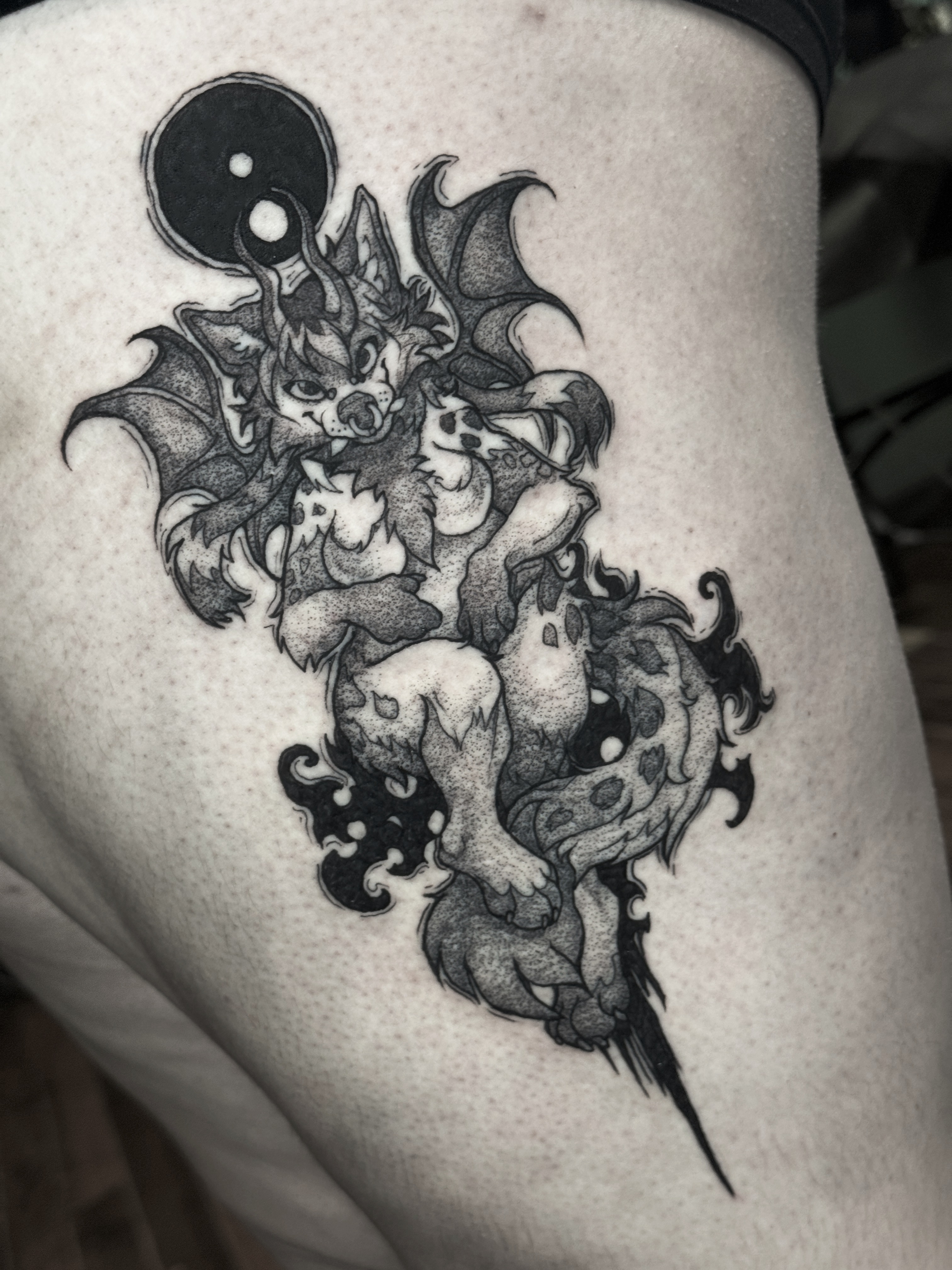 Tattoo by @blackmeddle — black_and_grey