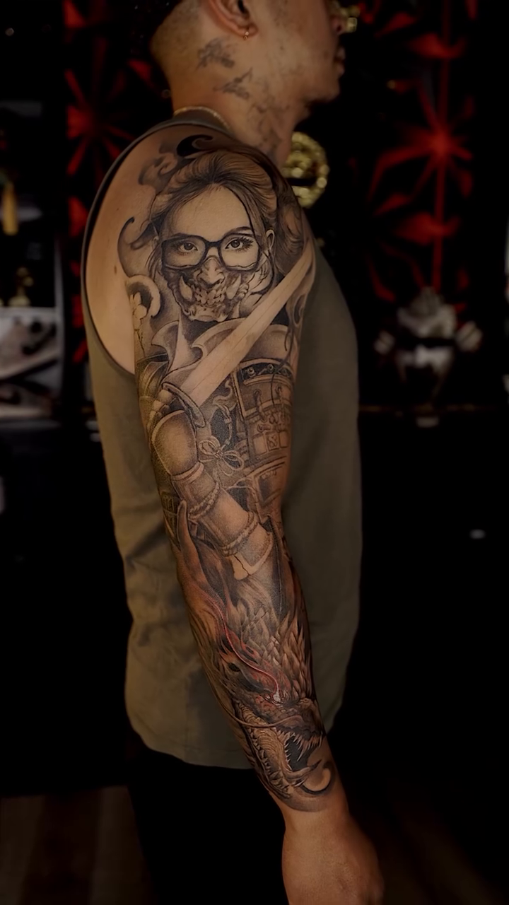 Tattoo by @1kc_laurenbeee — realism, black_and_grey