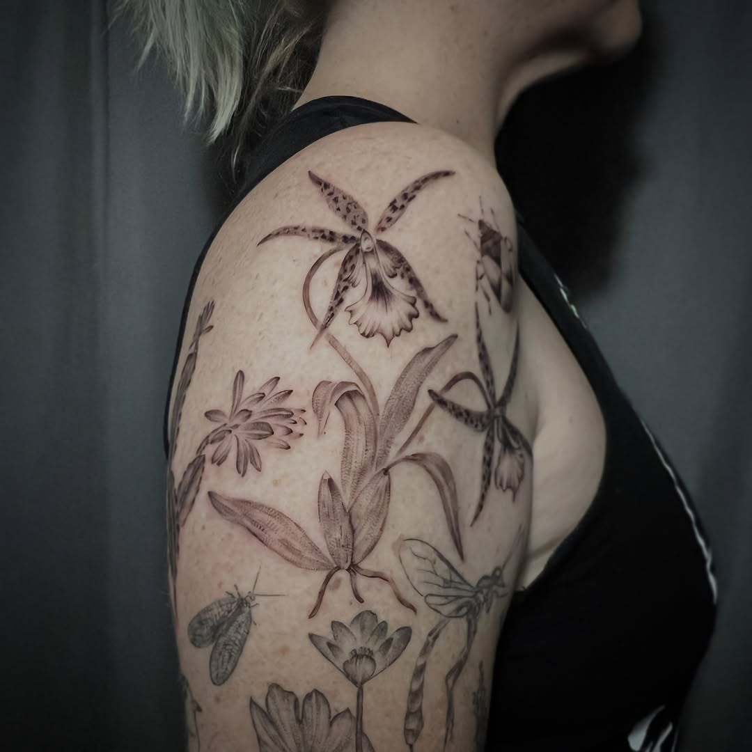 Tattoo by @southpaw.stipple — black_and_grey, realism