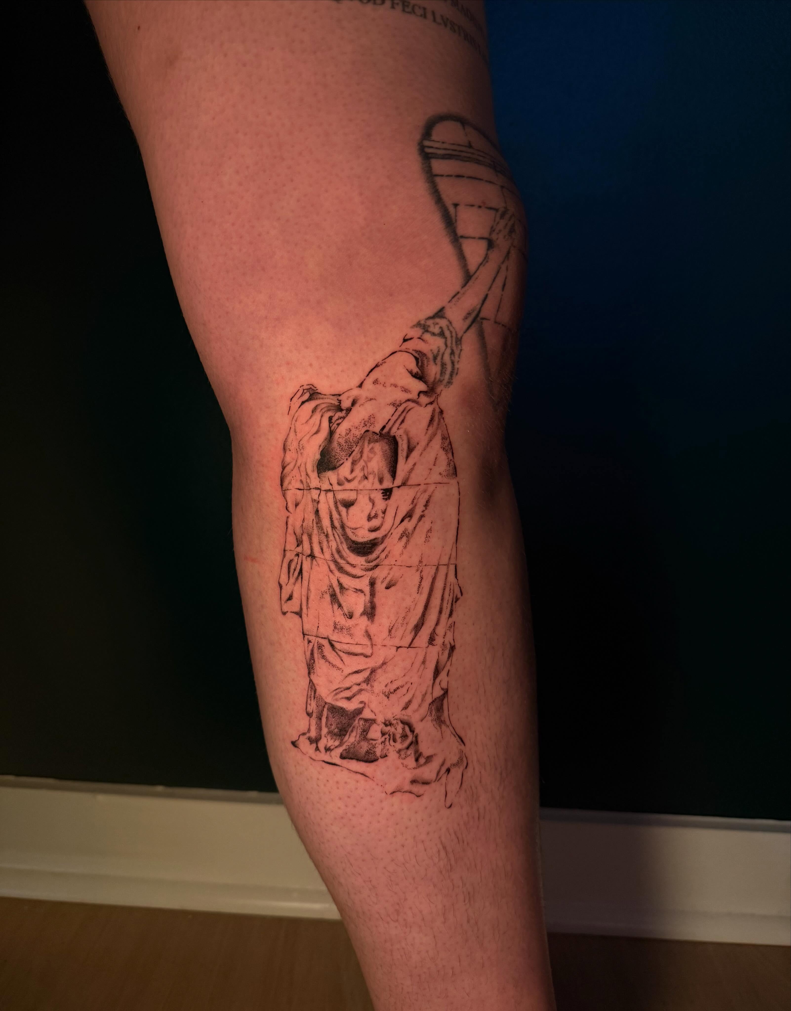 Statue black and grey tattoo on the forearm by elisa!  ✶ illustrative blackwork tattoo