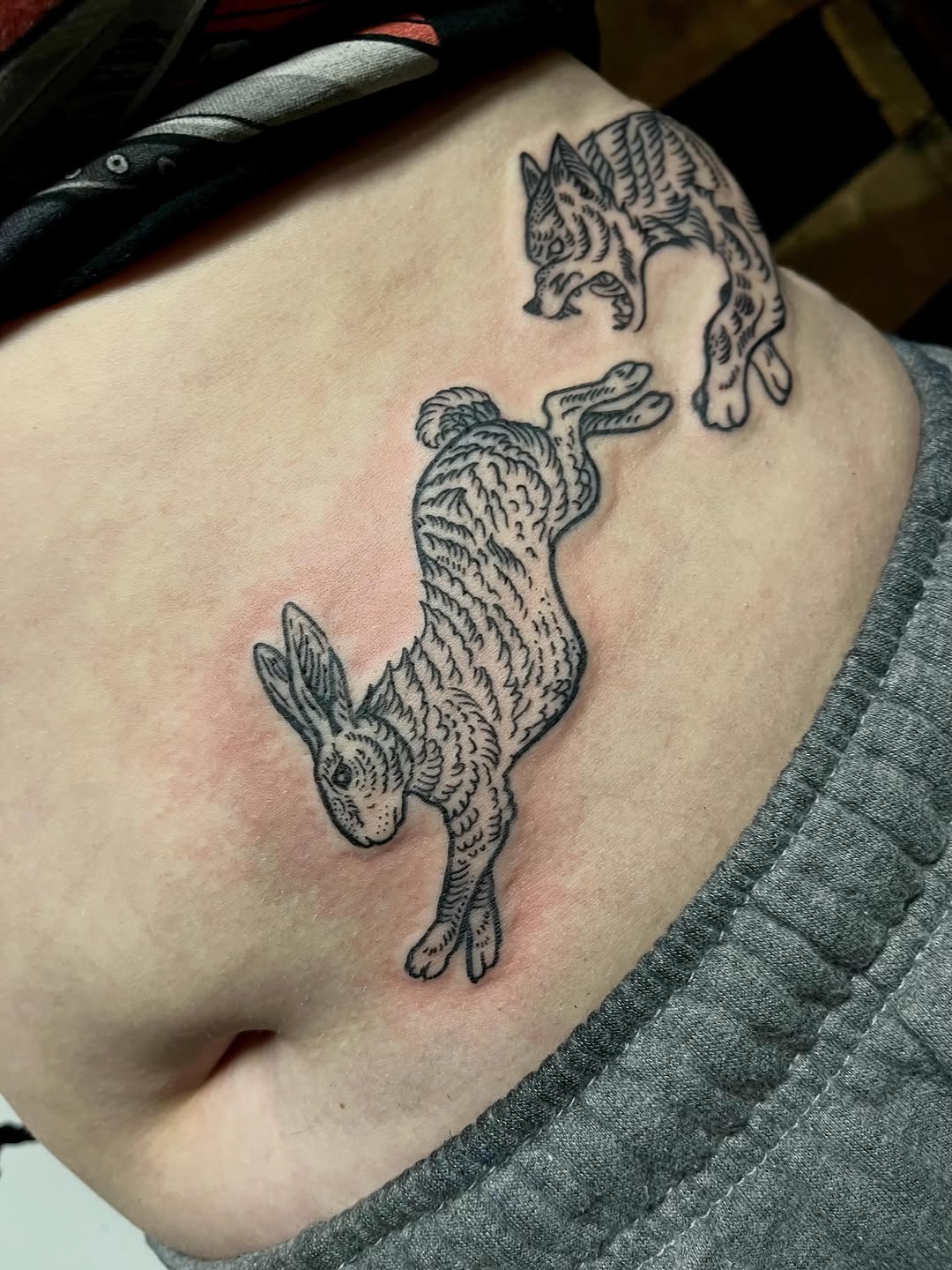 Tattoo by @hannah_ruddell — illustrative, black_and_grey