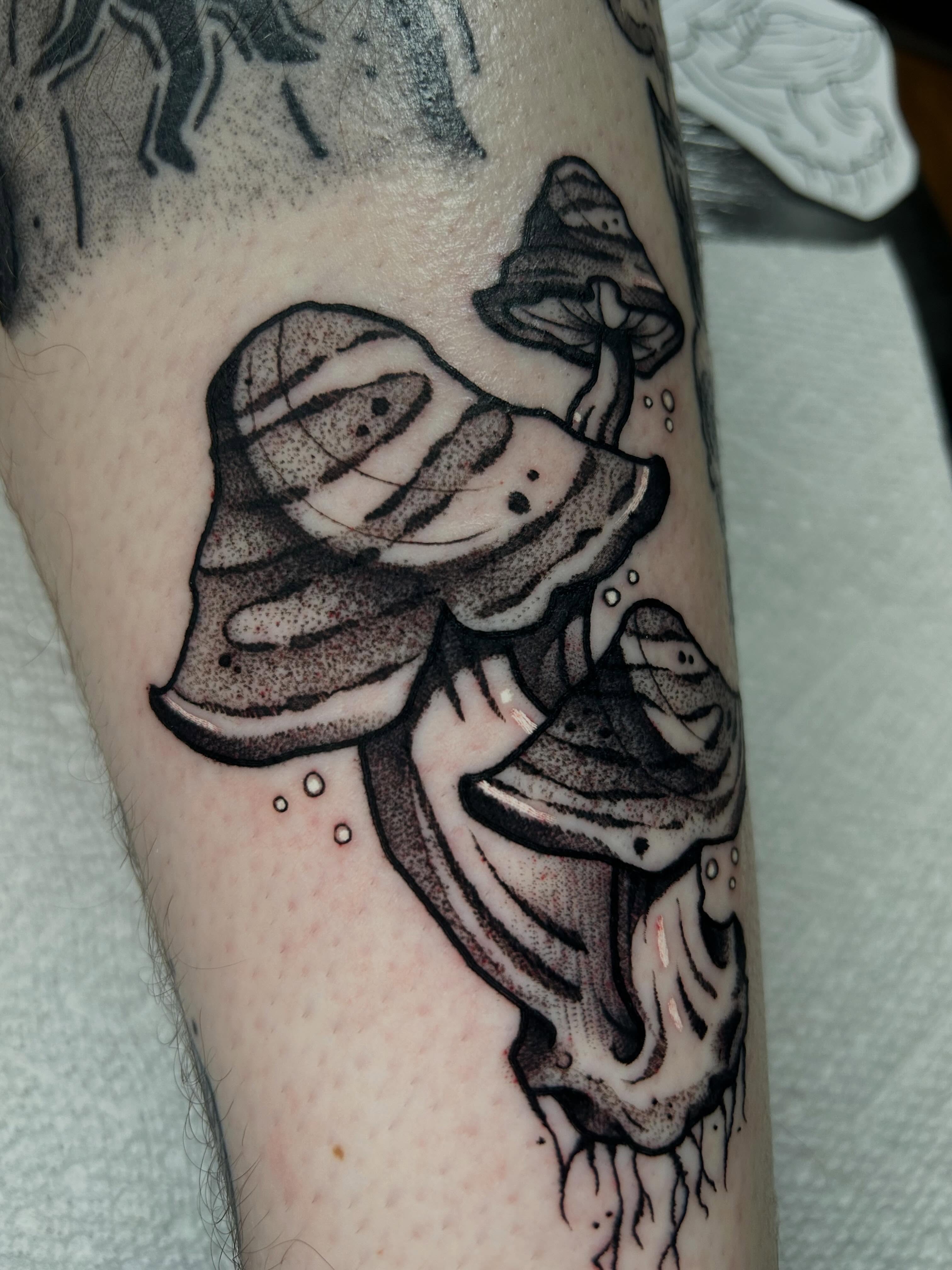 Tattoo by @skeletonkeytattoos — dotwork