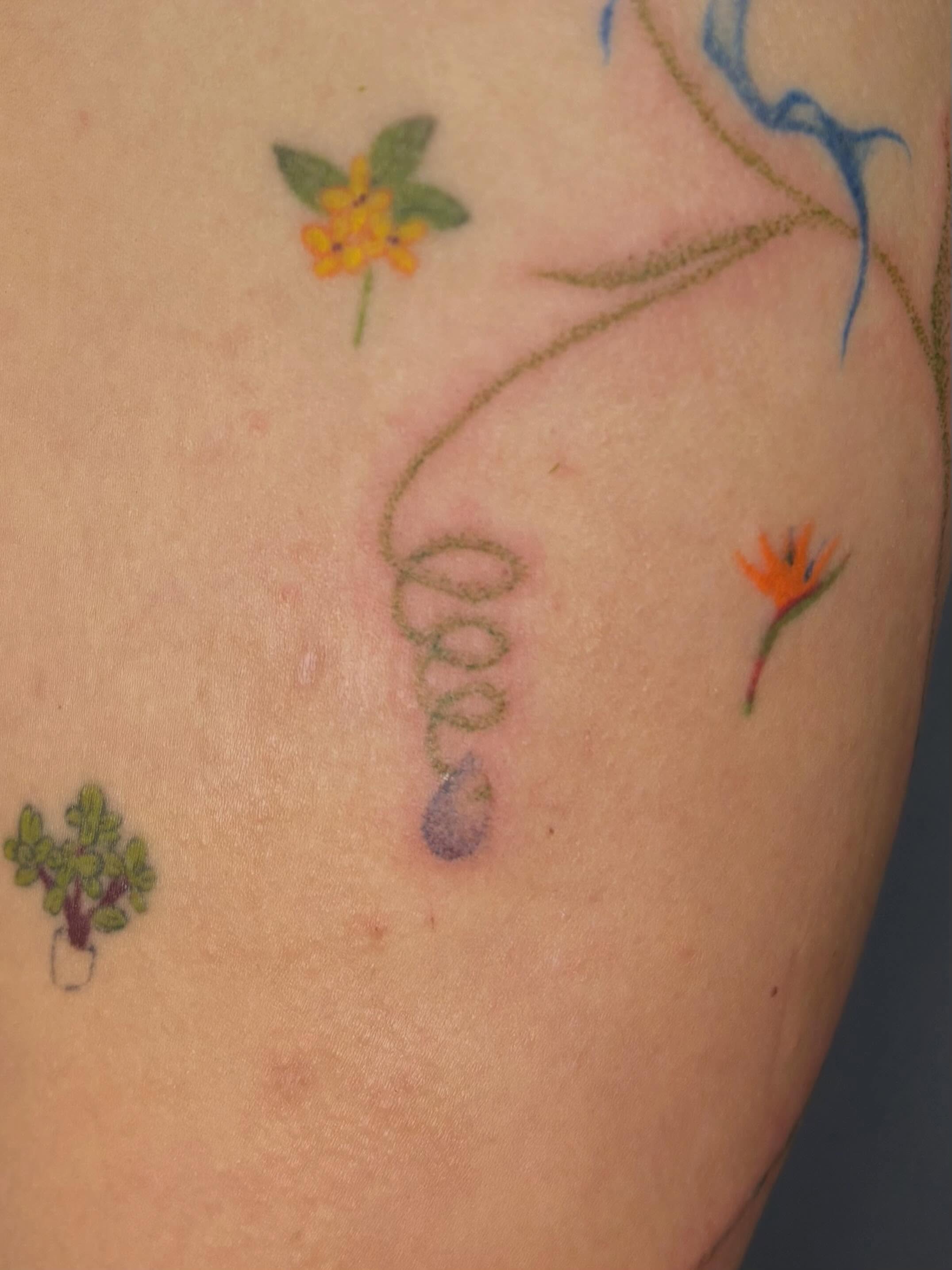 Love fine line tattoo on the upper arm by sabrina ✿ ◔ ں ◔ ✿ san francisco tattoo!