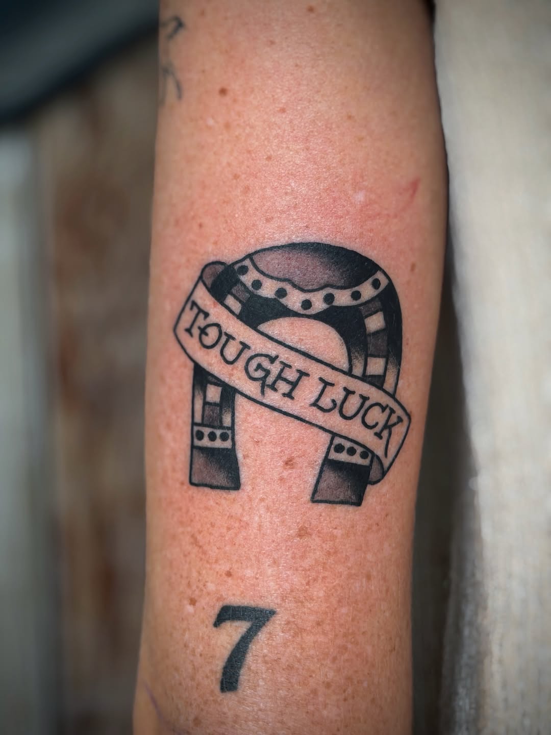 Tattoo by @under_handed — american_traditional, lettering_script