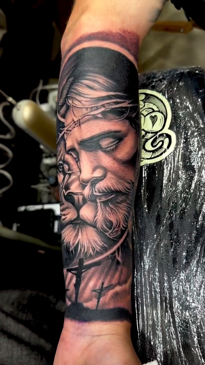 Tattoo by @sanchez_ink — realism, black_and_grey