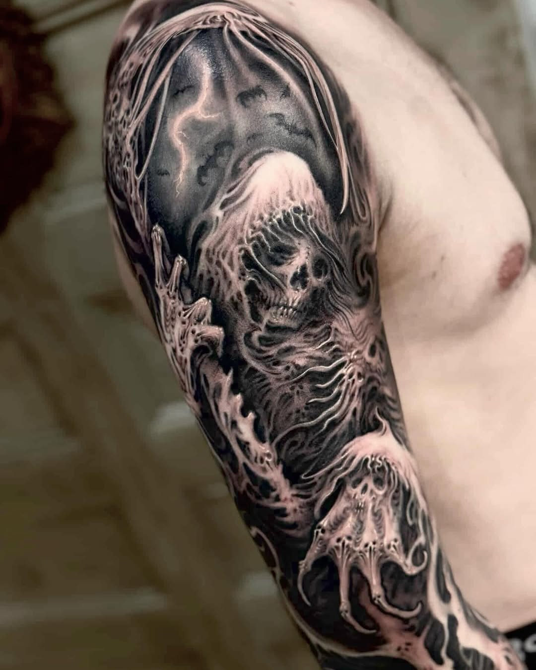 Tattoo by @jimmydalessio β dark_realism, black_and_grey