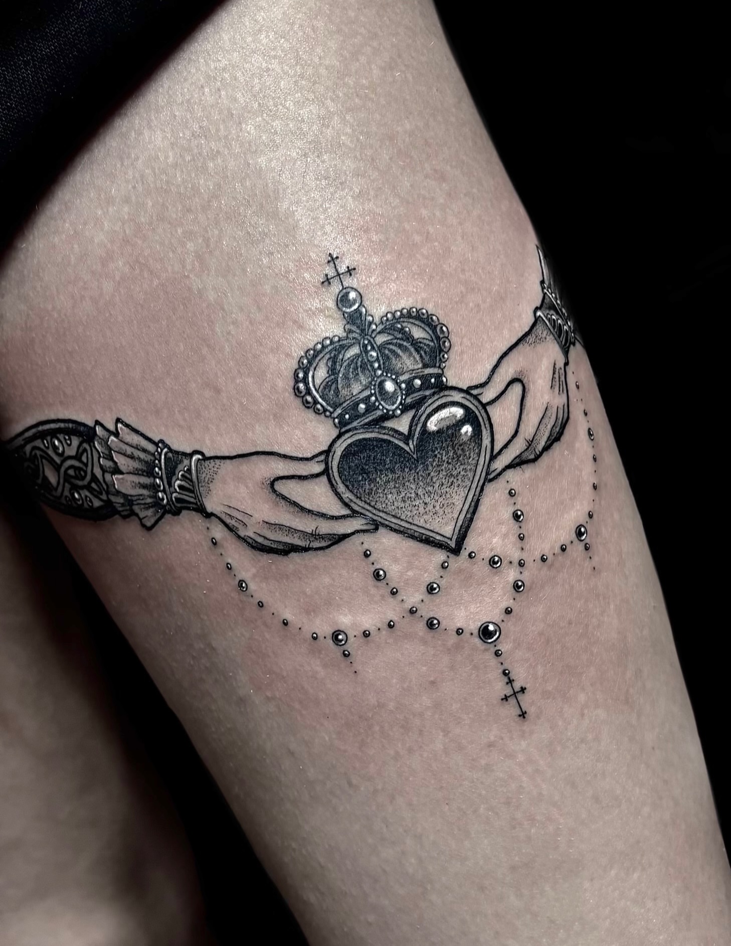Tattoo by @katscratchtattooss — dotwork, black_and_grey