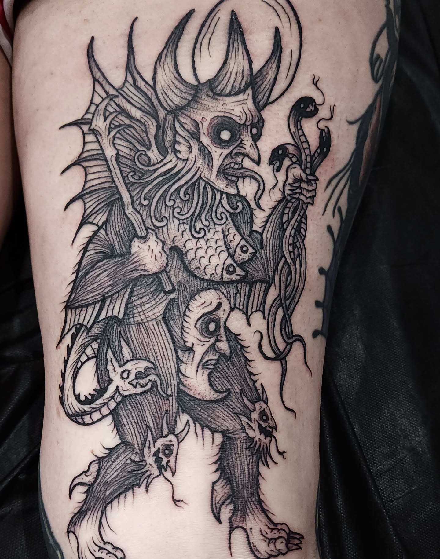 Tattoo by @george_labrada — black_and_grey, dark_realism