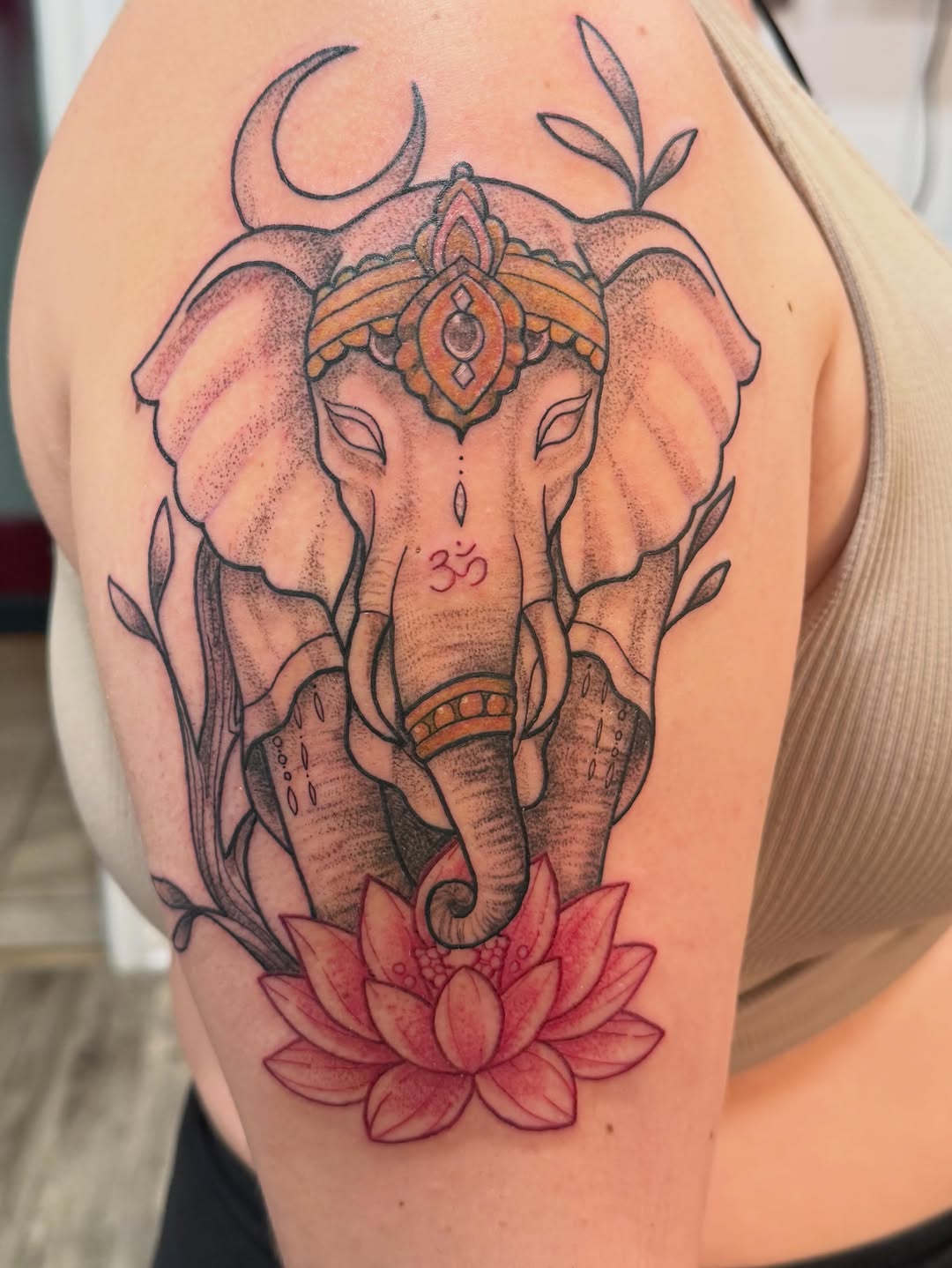 Tattoo by @honeysucktattoo — dotwork, black_and_grey