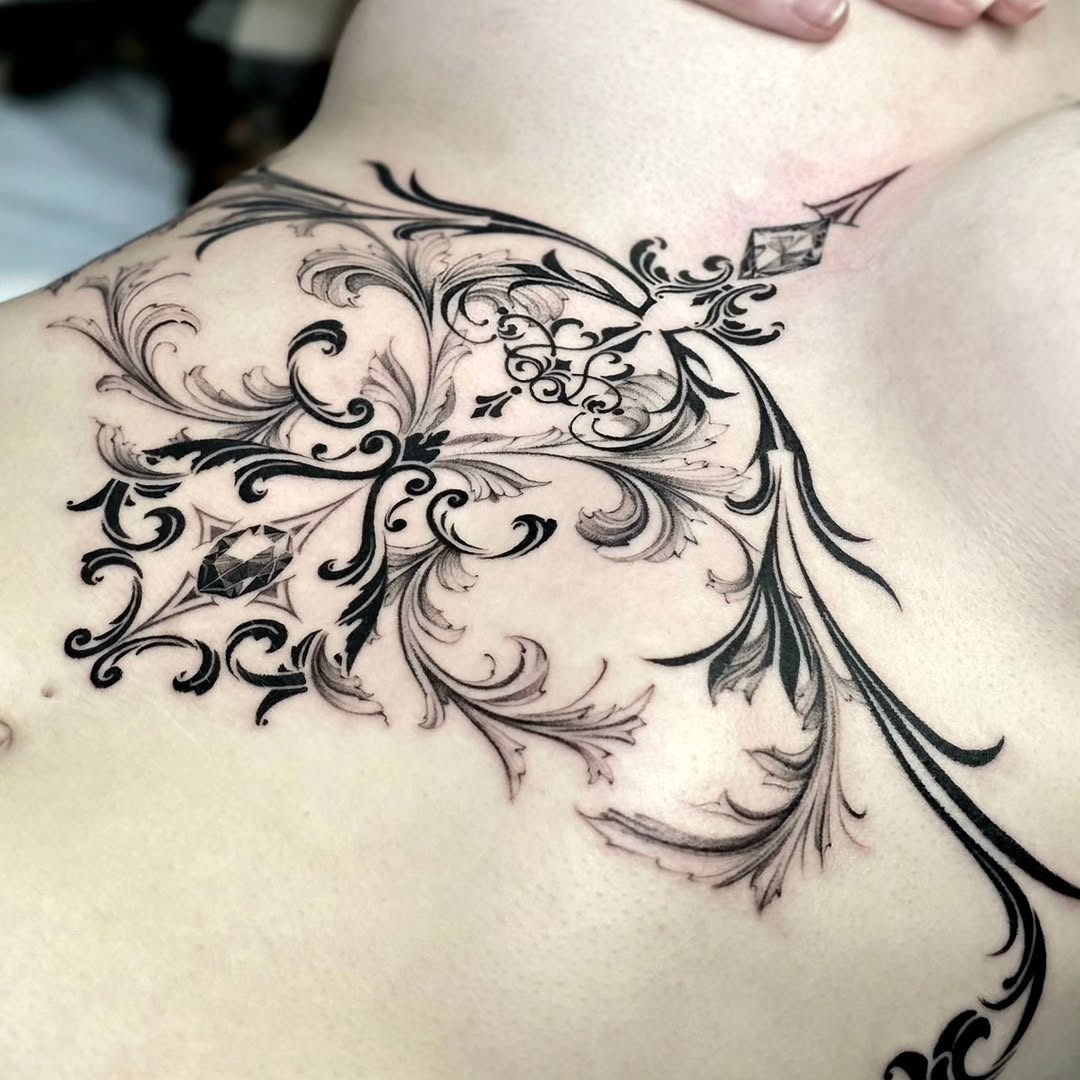 Tattoo by @dat_ngph β ornamental, black_and_grey