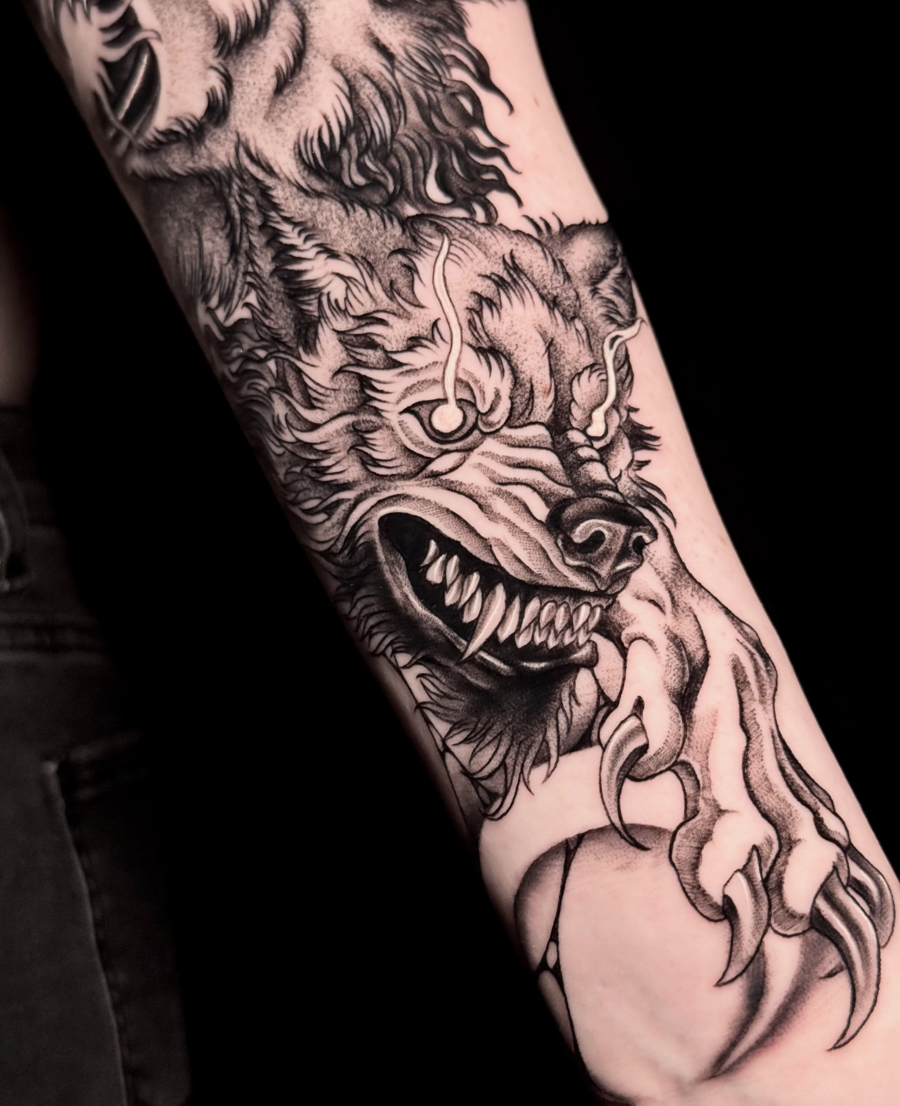 Tattoo by @amberbananafish — black_and_grey, realism