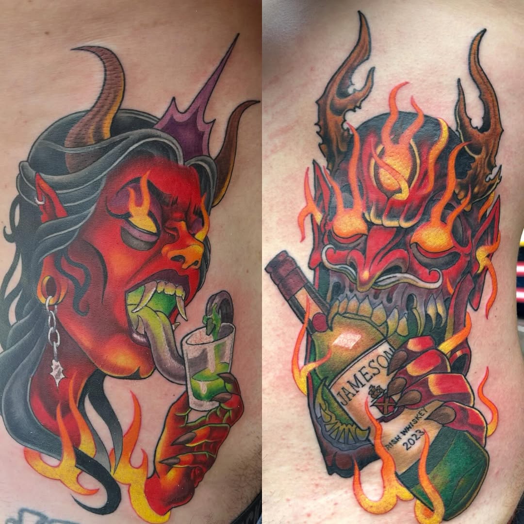 Tattoo by @theonlyajax — neo_traditional, trash_polka