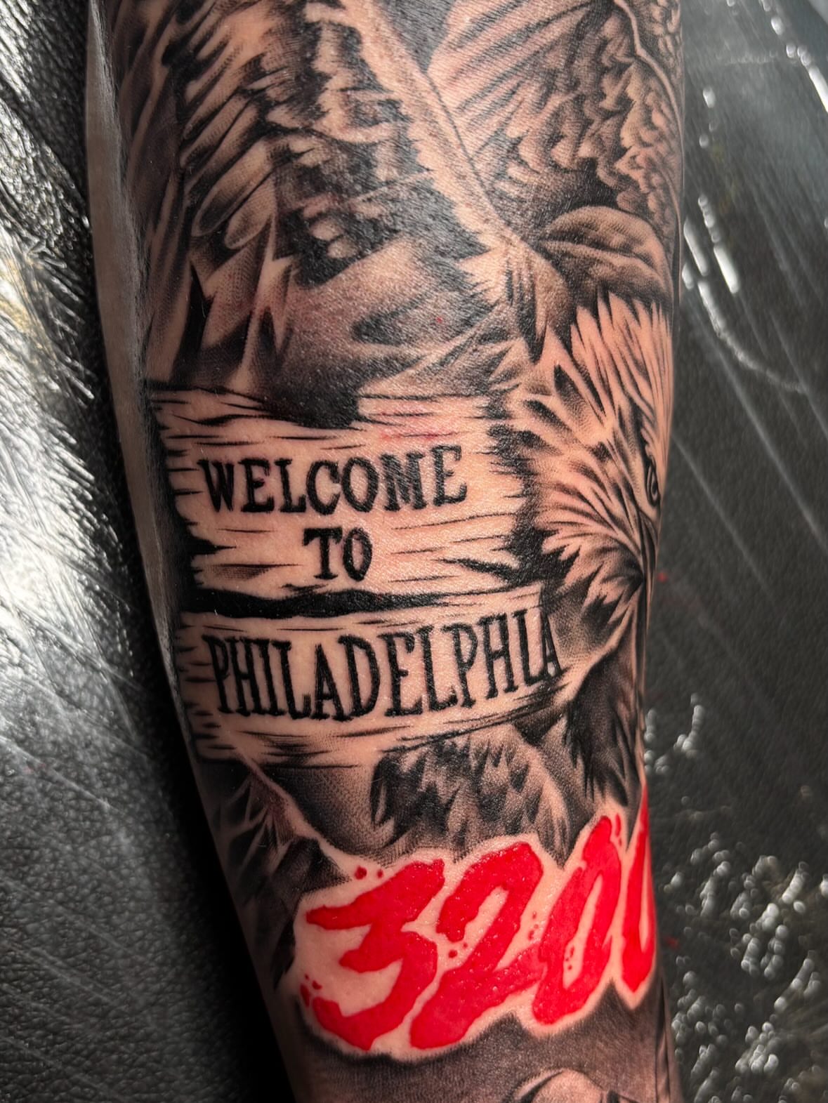 Welcome sign American traditional tattoo on the forearm by Jay Daartist