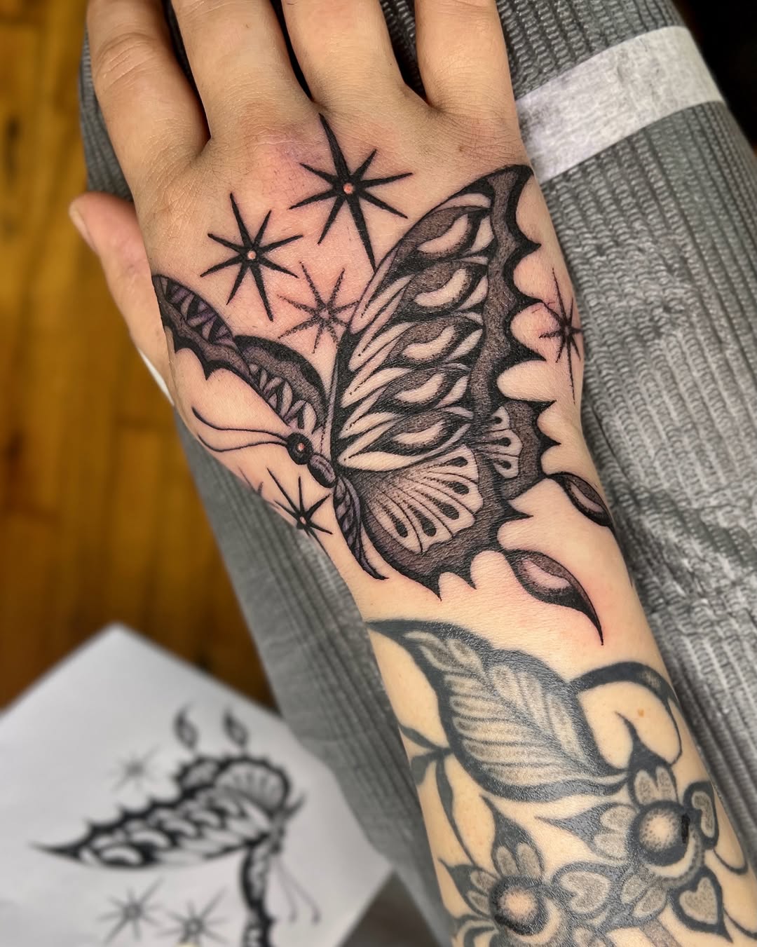 Tattoo by @katnoirink — black_and_grey, fine_line