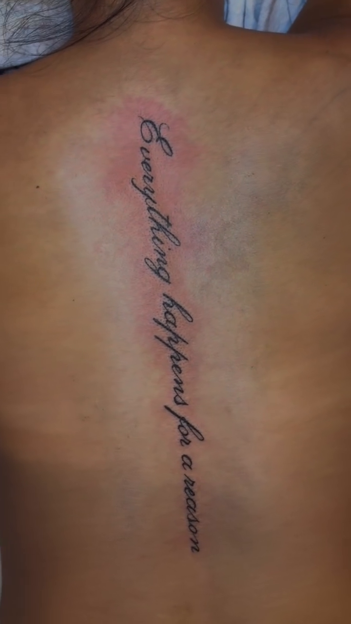Script tattoo on back tattoo on the back by πππ§ ππ’ππ π¨ πππππ¨π¨π¬