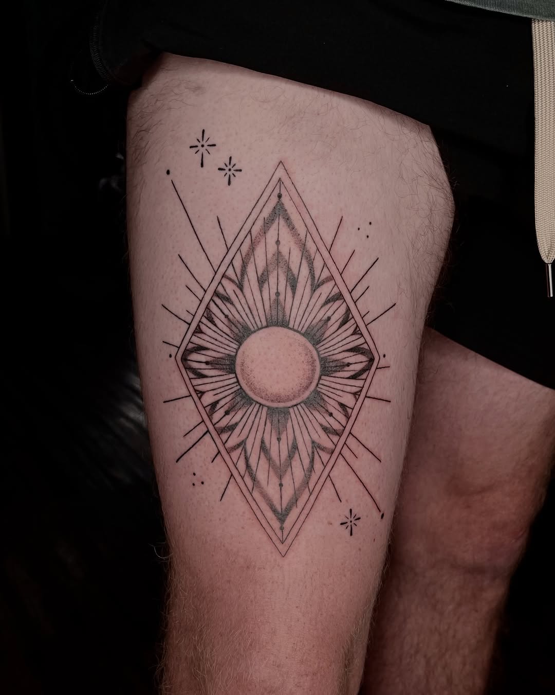 Tattoo by @carrotstabz — geometric, dotwork