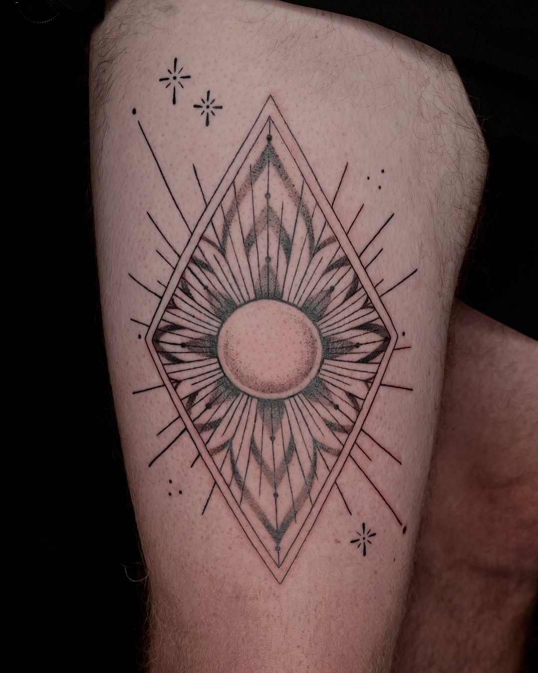 Tattoo by @carrotstabz — geometric, dotwork