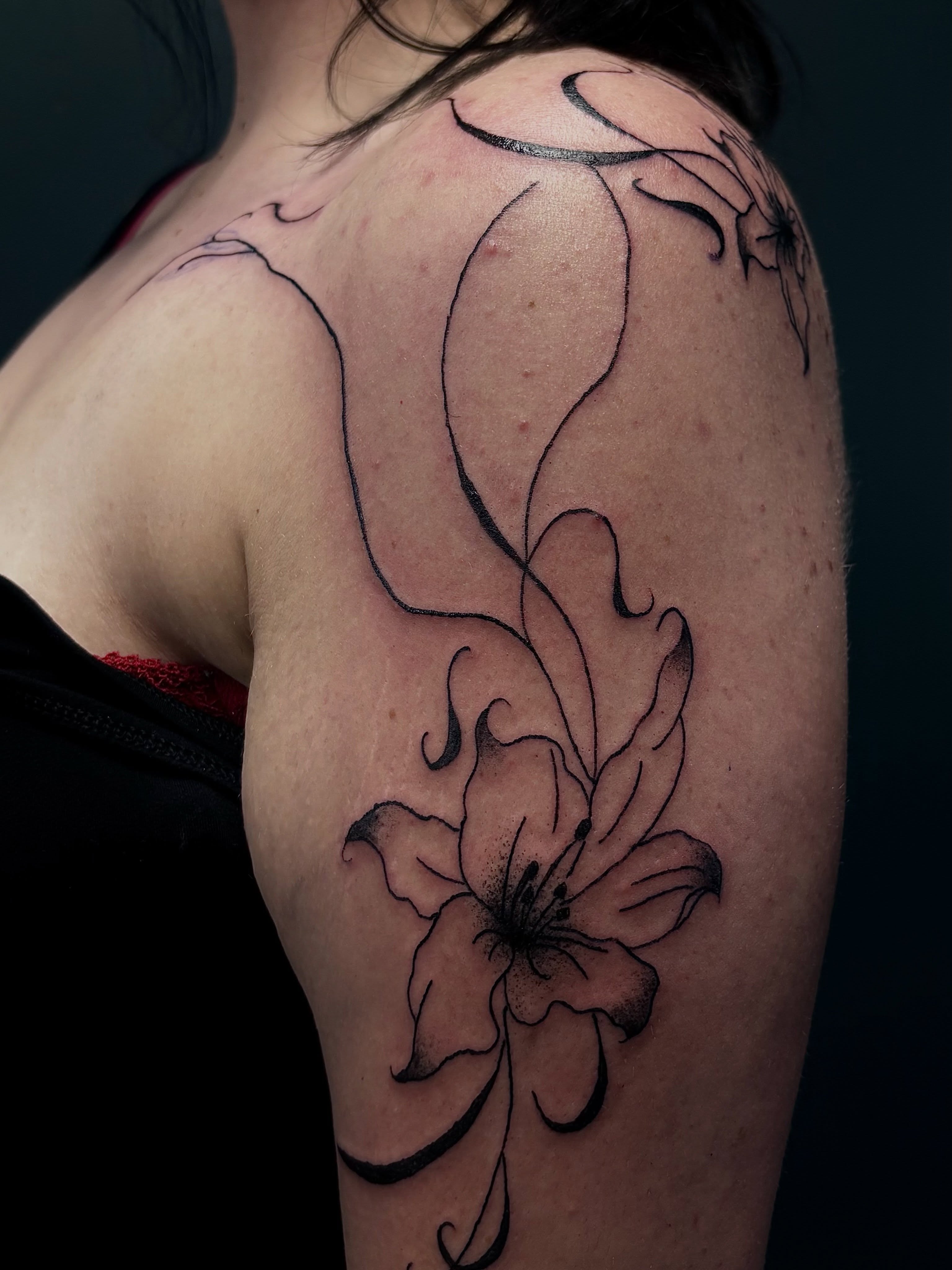 Tattoo by @inkednlashed_ — black_and_grey