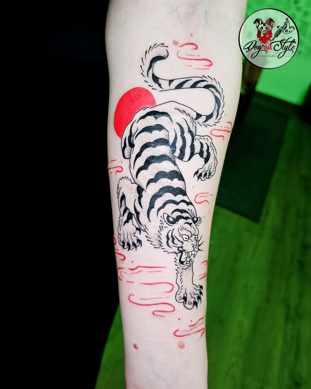 Tattoo by @dog_ink_style β japanese_irezumi, black_and_grey