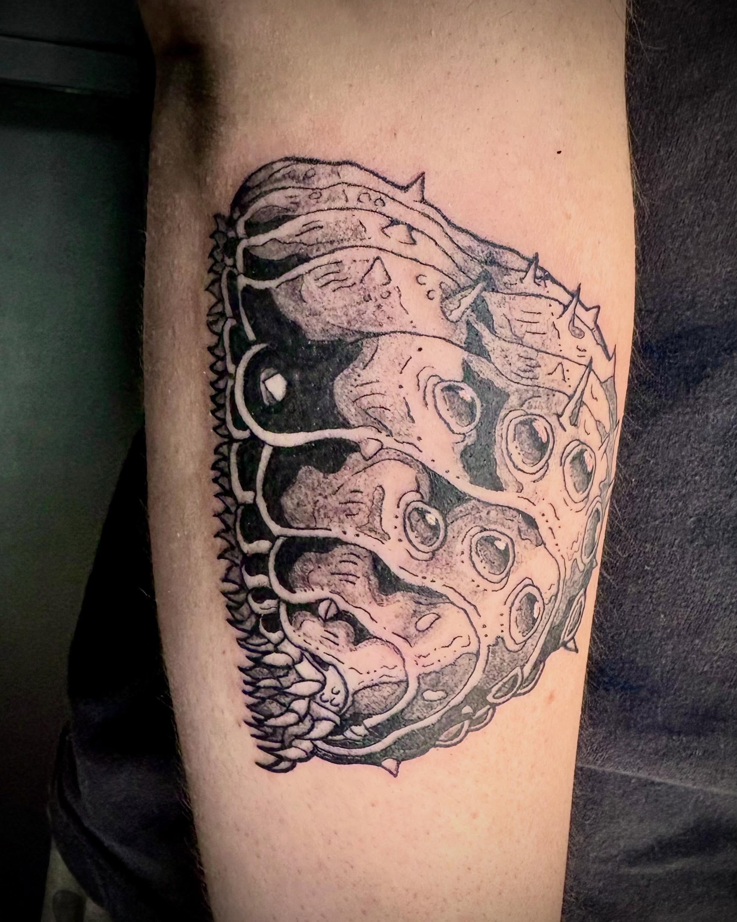 Octopus geometric tattoo on the forearm by Abby Ruok, Midvale, Utah