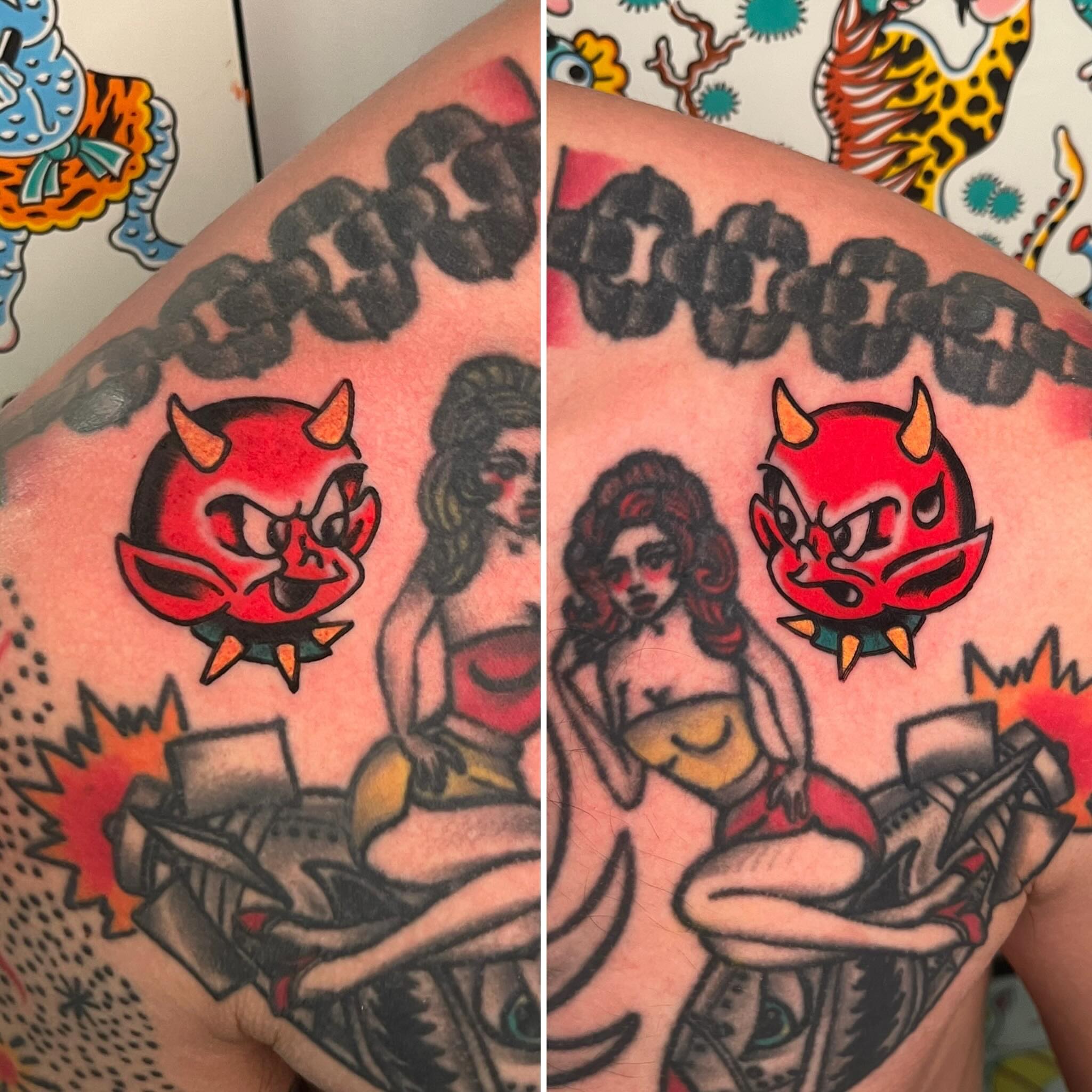 Tattoo by @rizzotattoos — american_traditional, dotwork