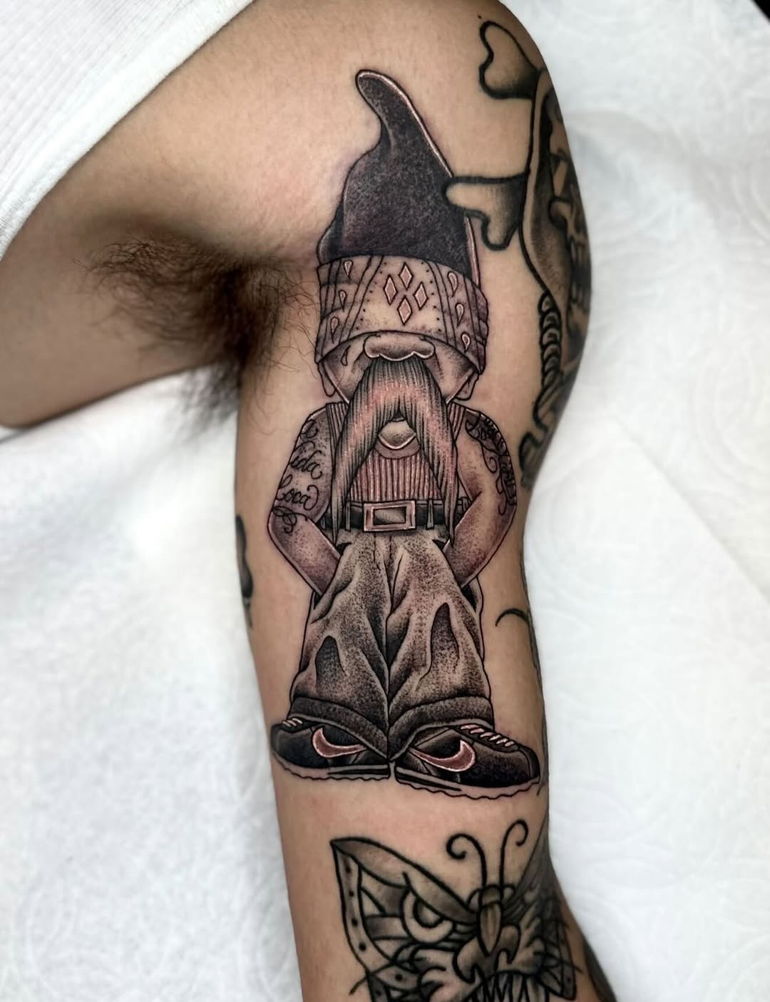 Tattoo by @markjtatts — chicano, black_and_grey