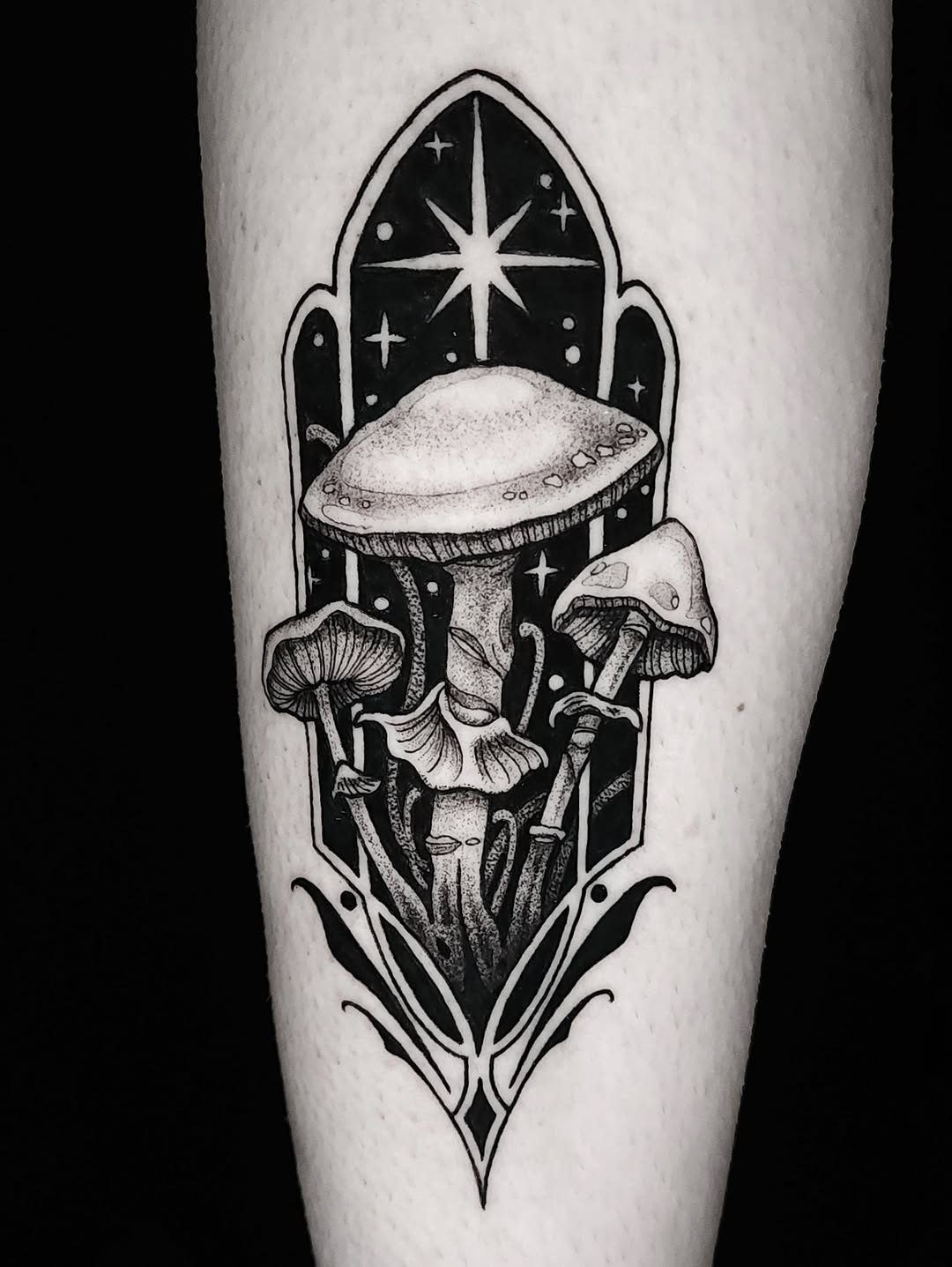 Tattoo by @inkeyestattoo — black_and_grey, dotwork