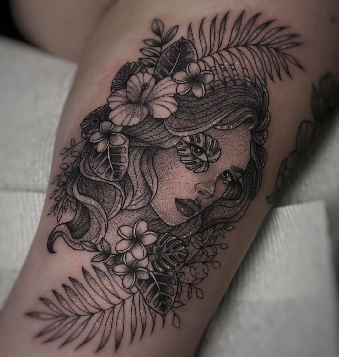 Tattoo by @joanadianetattoos β black_and_grey, dotwork