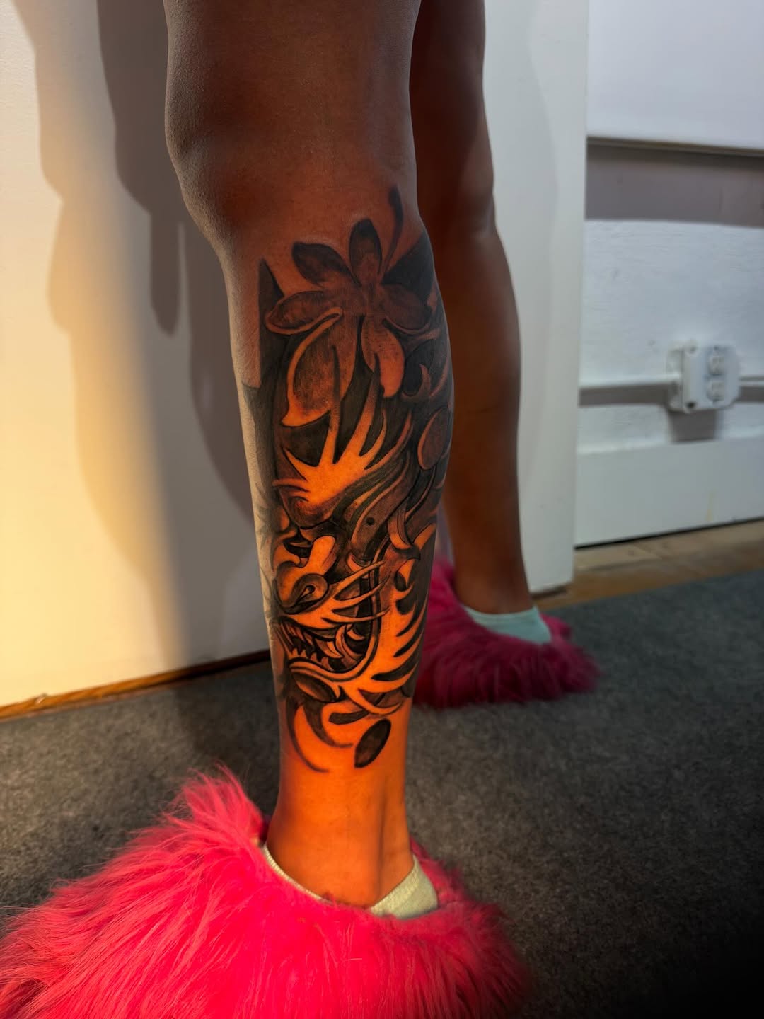Tattoo by @inkbyt0ny — japanese_irezumi, black_and_grey