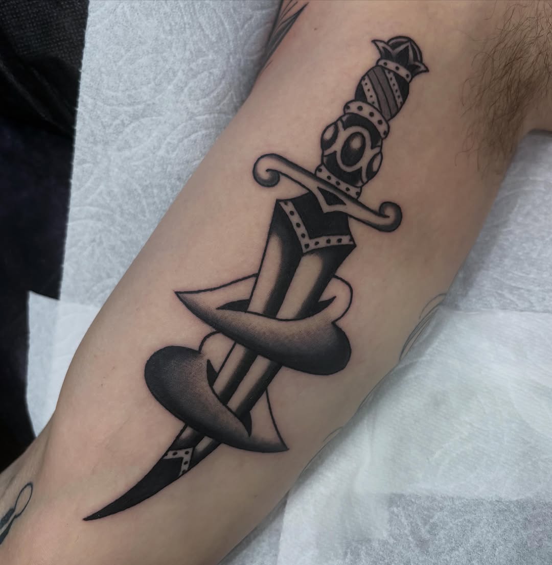 Tattoo by @lindseycvtattoo — american_traditional, black_and_grey