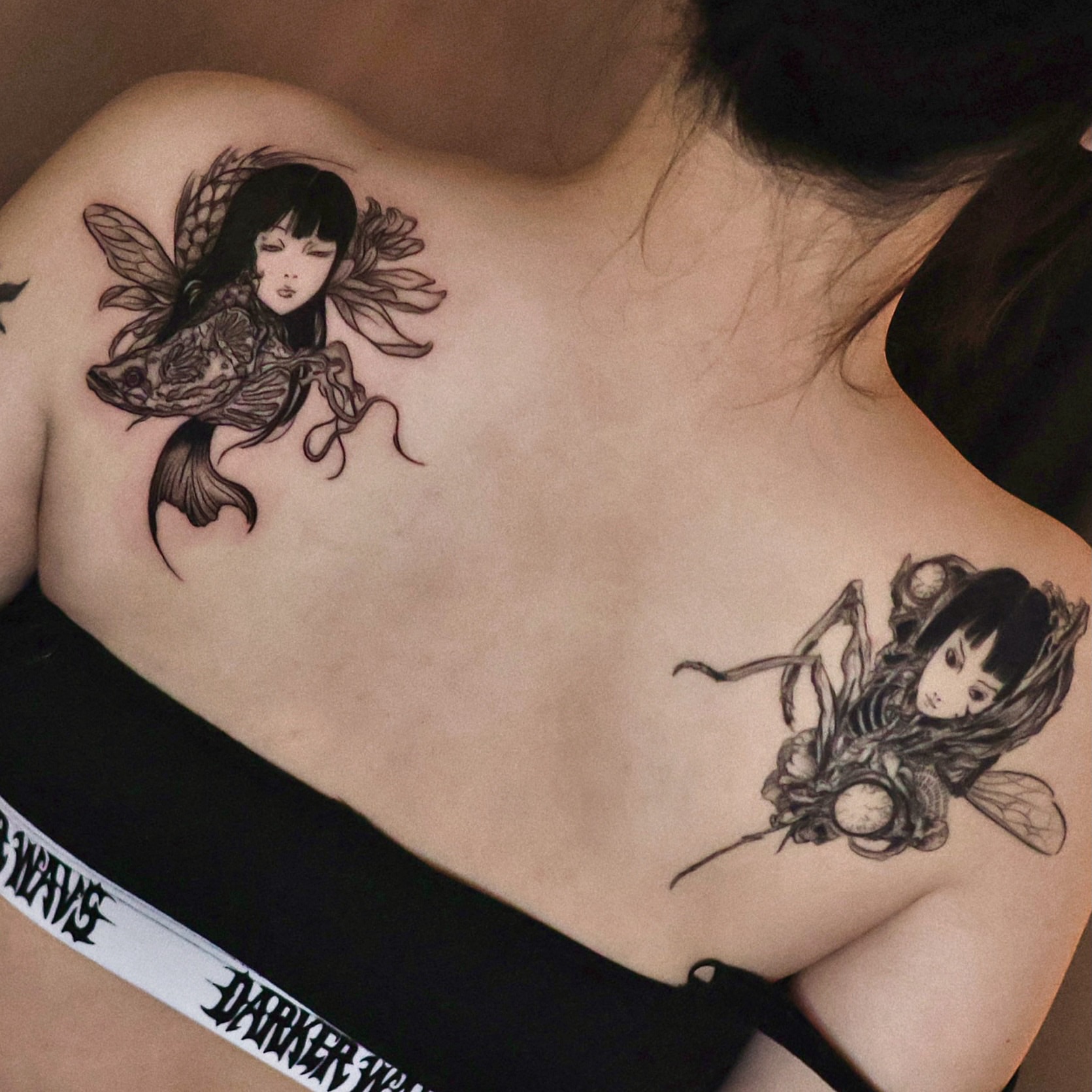 Tattoo by @tattooer_oom — black_and_grey, illustrative