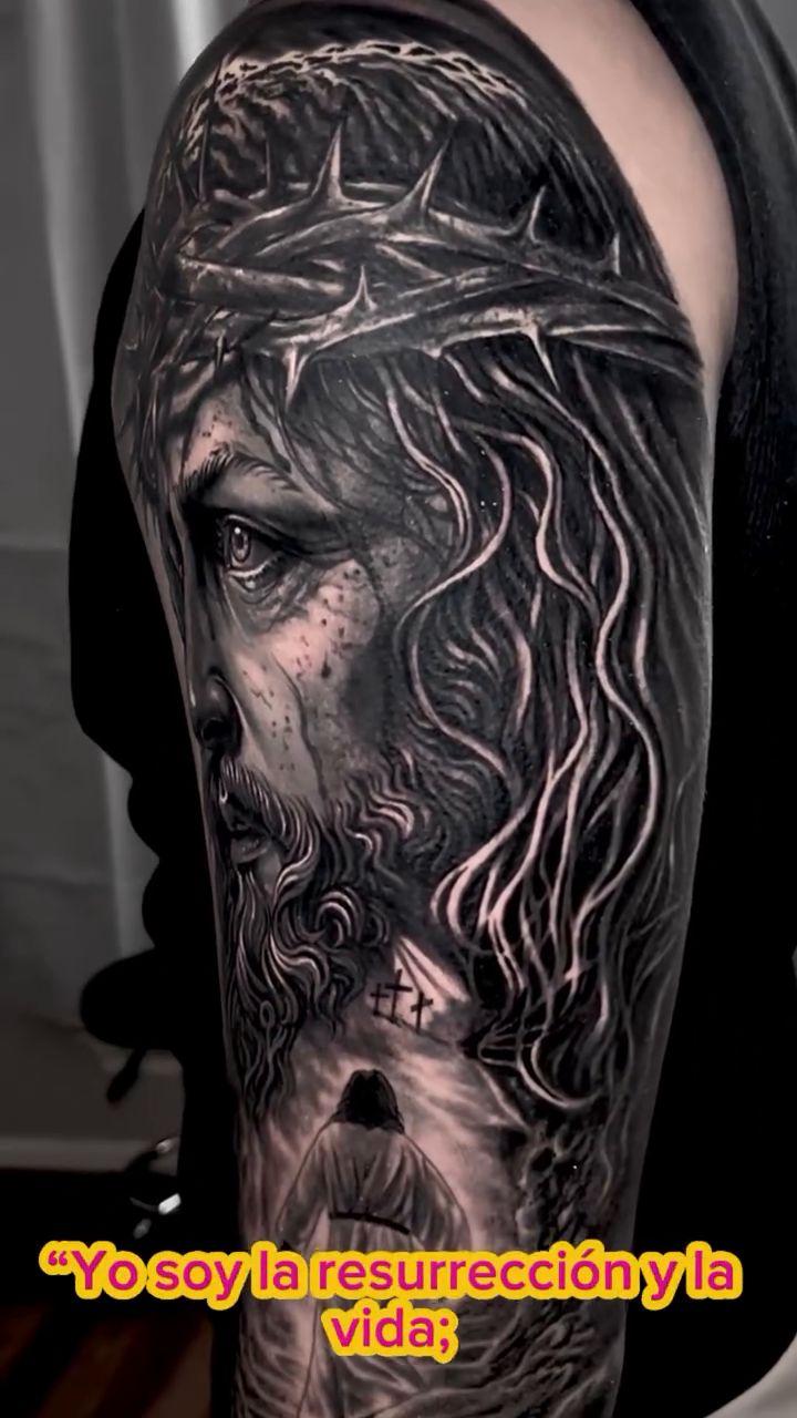 Tattoo by @thecoverupking — realism, black_and_grey
