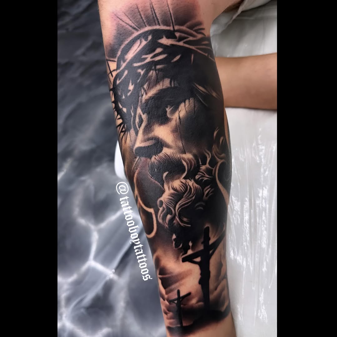 Realism tattoo on the forearm by TattooBoyTattoos