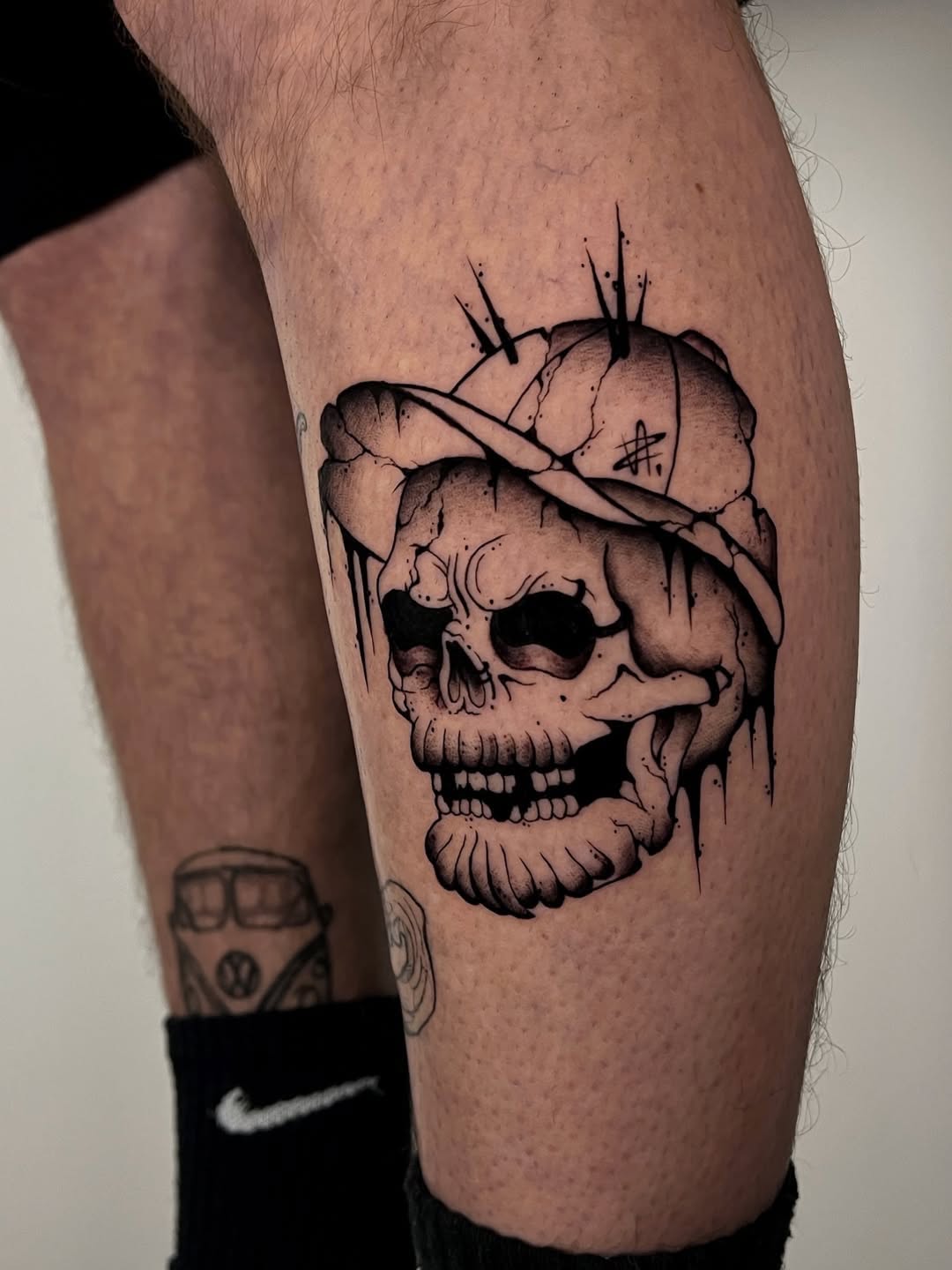 Tattoo by @rebel_milly — black_and_grey, trash_polka