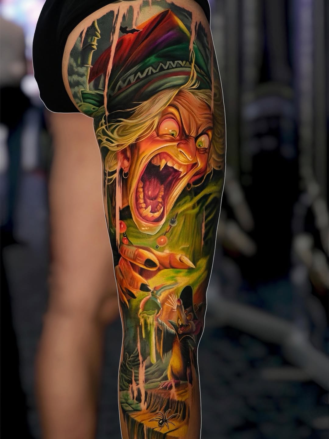 Wicked witch from Snow White neo-traditional tattoo on the forearm by Hiroto Nguyen, Perth, Western Australia