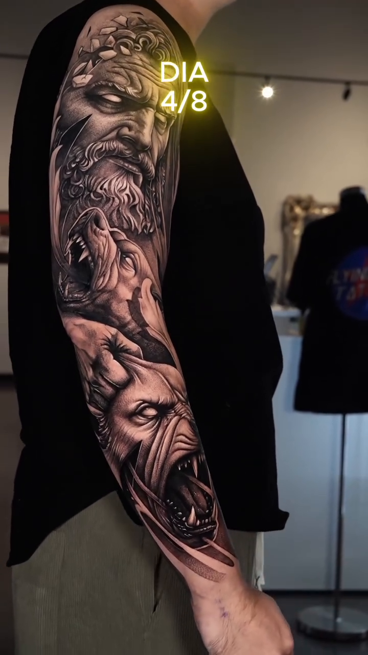 Tattoo by @vicmantattooartist — realism, black_and_grey
