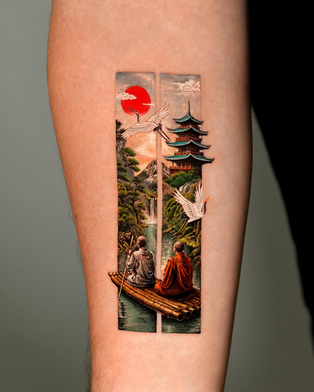 Watercolor tattoo on the forearm by EQ