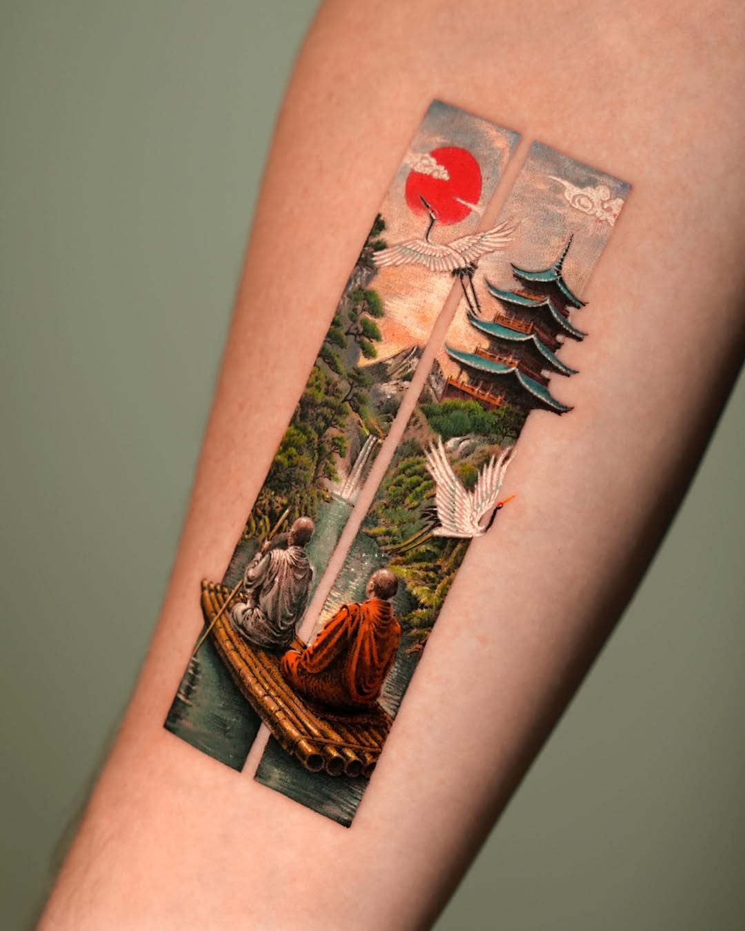 Watercolor tattoo on the forearm by EQ