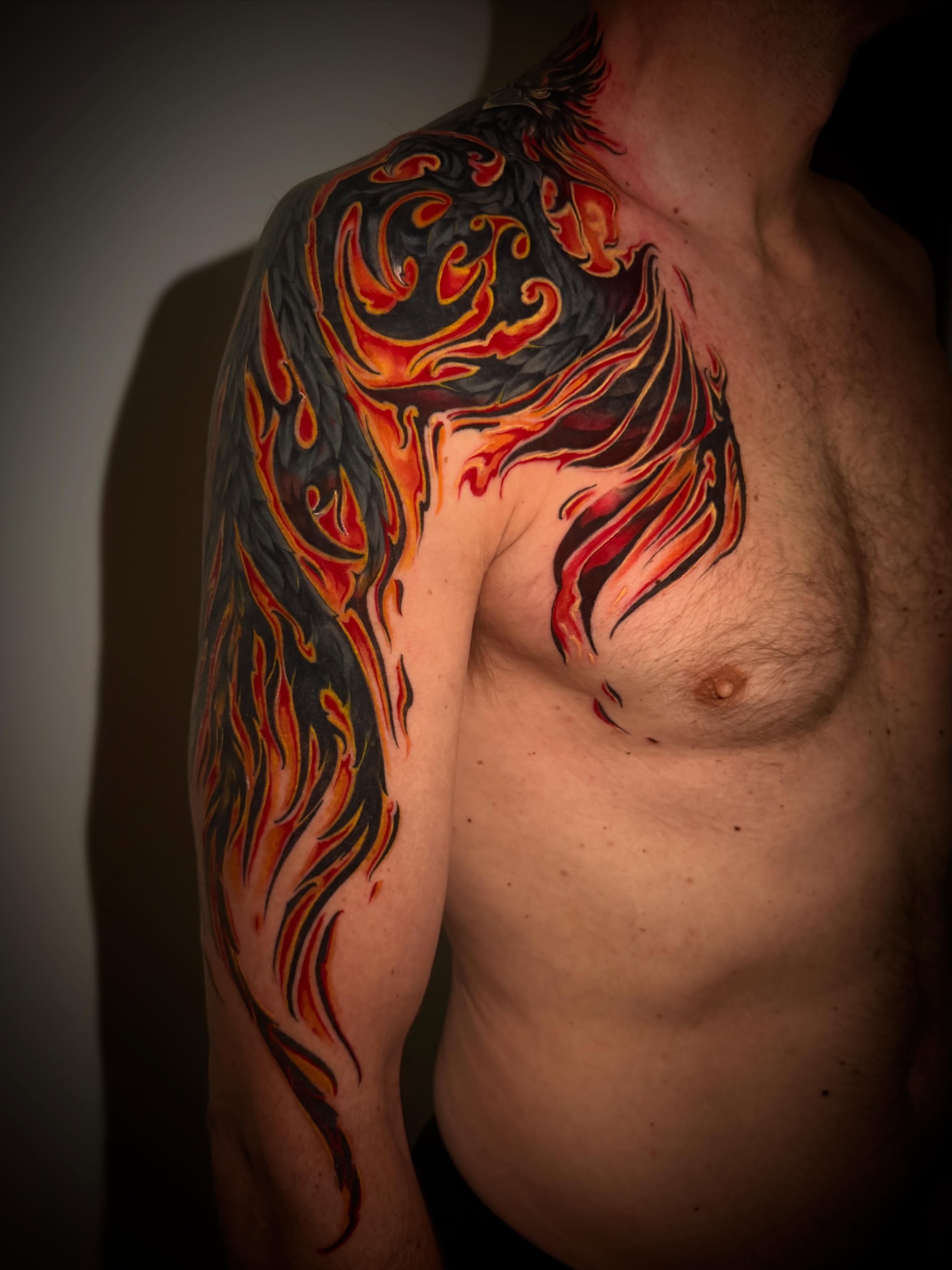 Tattoo by @whitehorsetattooing — new_school, tribal