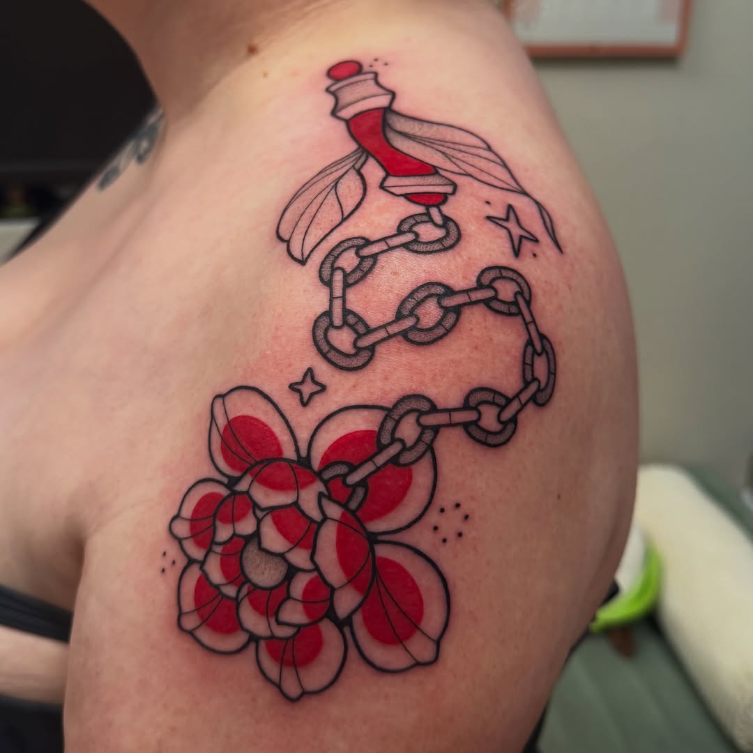 Tattoo by @beltanebeetattoo — american_traditional, dotwork