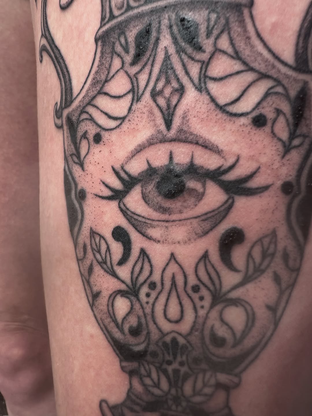 Tattoo by @tattooshananigans — black_and_grey, ornamental
