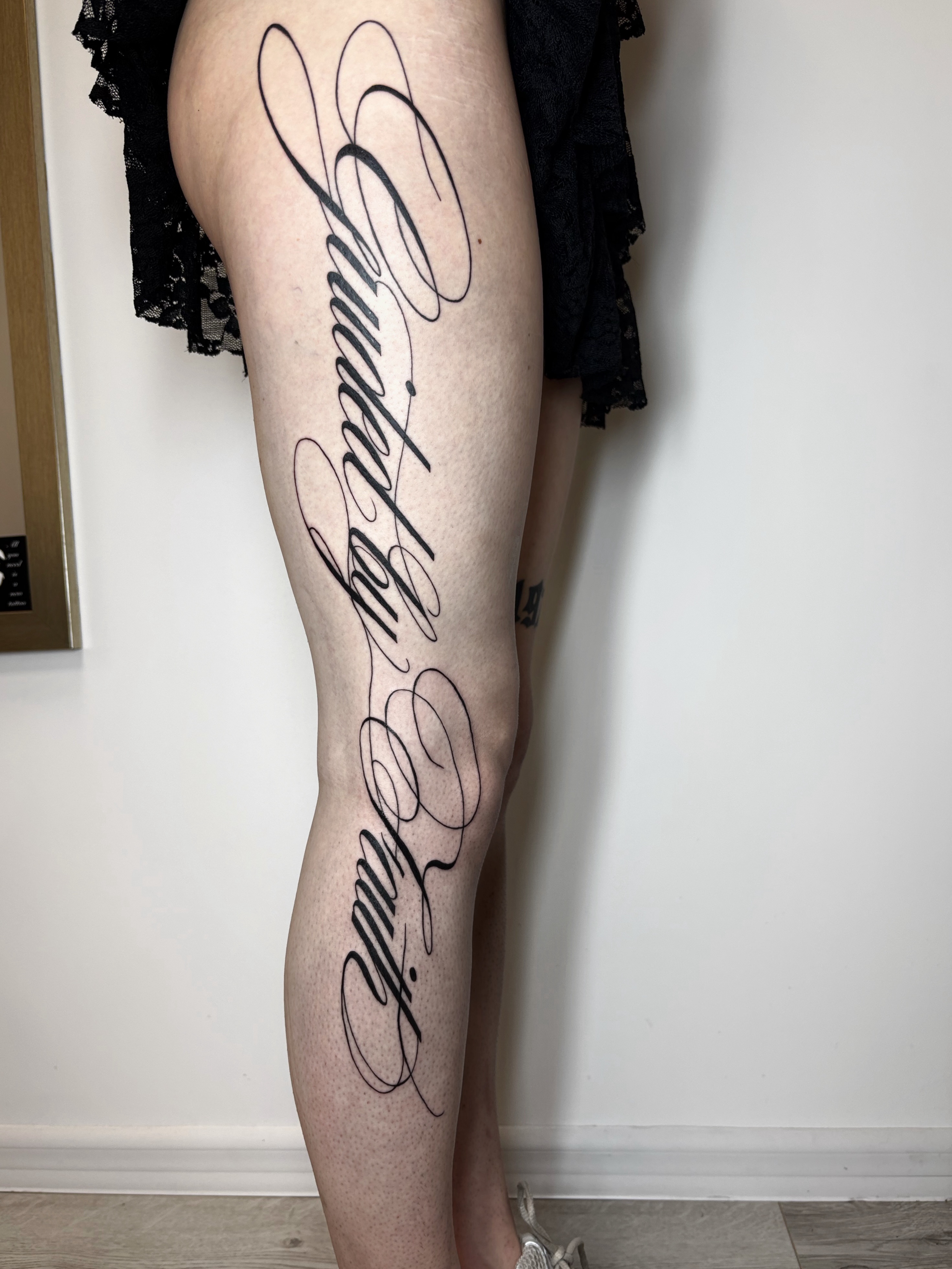 Tattoo by @skam_tattoo — lettering_script